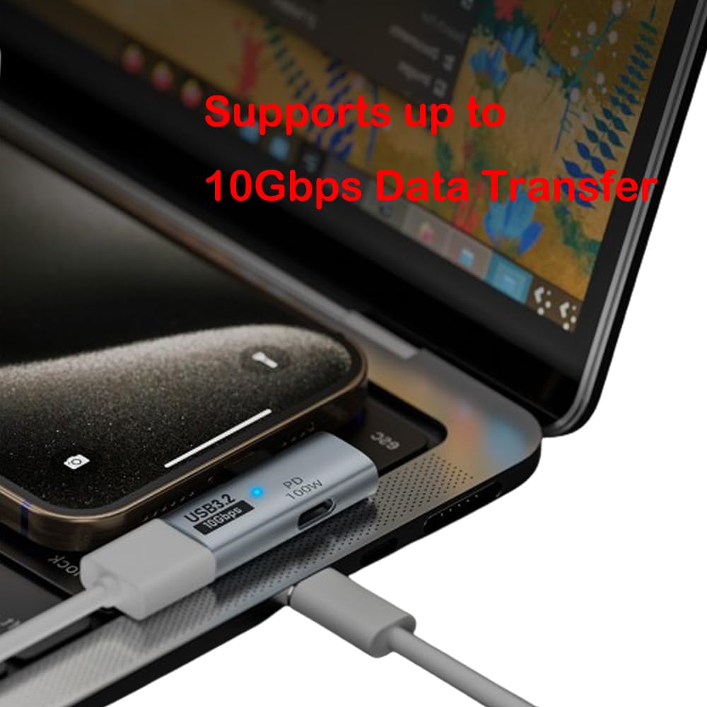 Poihiom 2 In 1 Usb C To Usb 3.2 Otg Splitter Adapter With 100W Charging Port, Thunderbolt 4/3 Otg Converter For Meta Quest 2, Ip