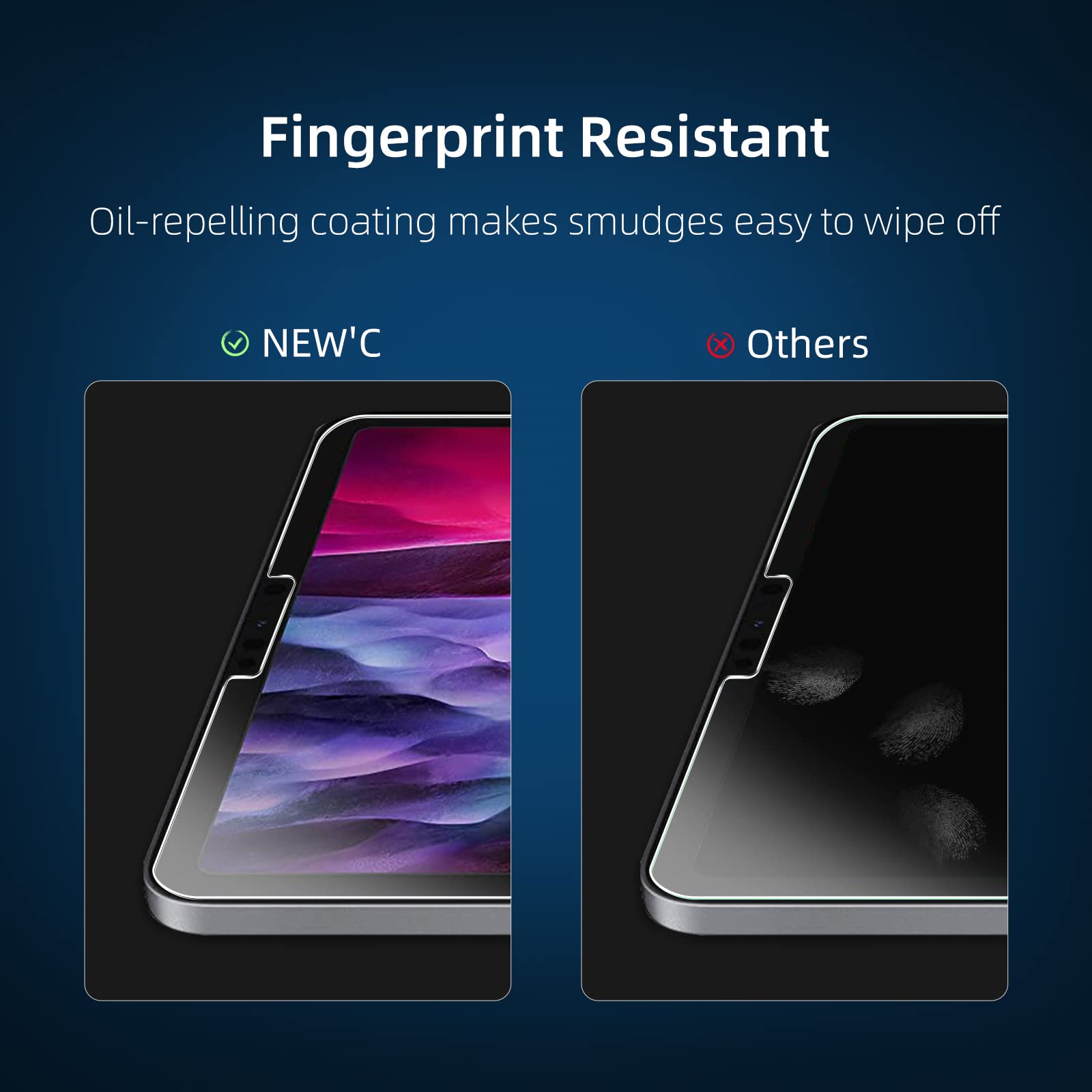 New'C 2 Pack Designed For Ipad Air 5/4 10.9 Inch (2022/2020), Ipad Pro 11 Inch (2022/2021/2020/2018) Screen Protector Tempered G