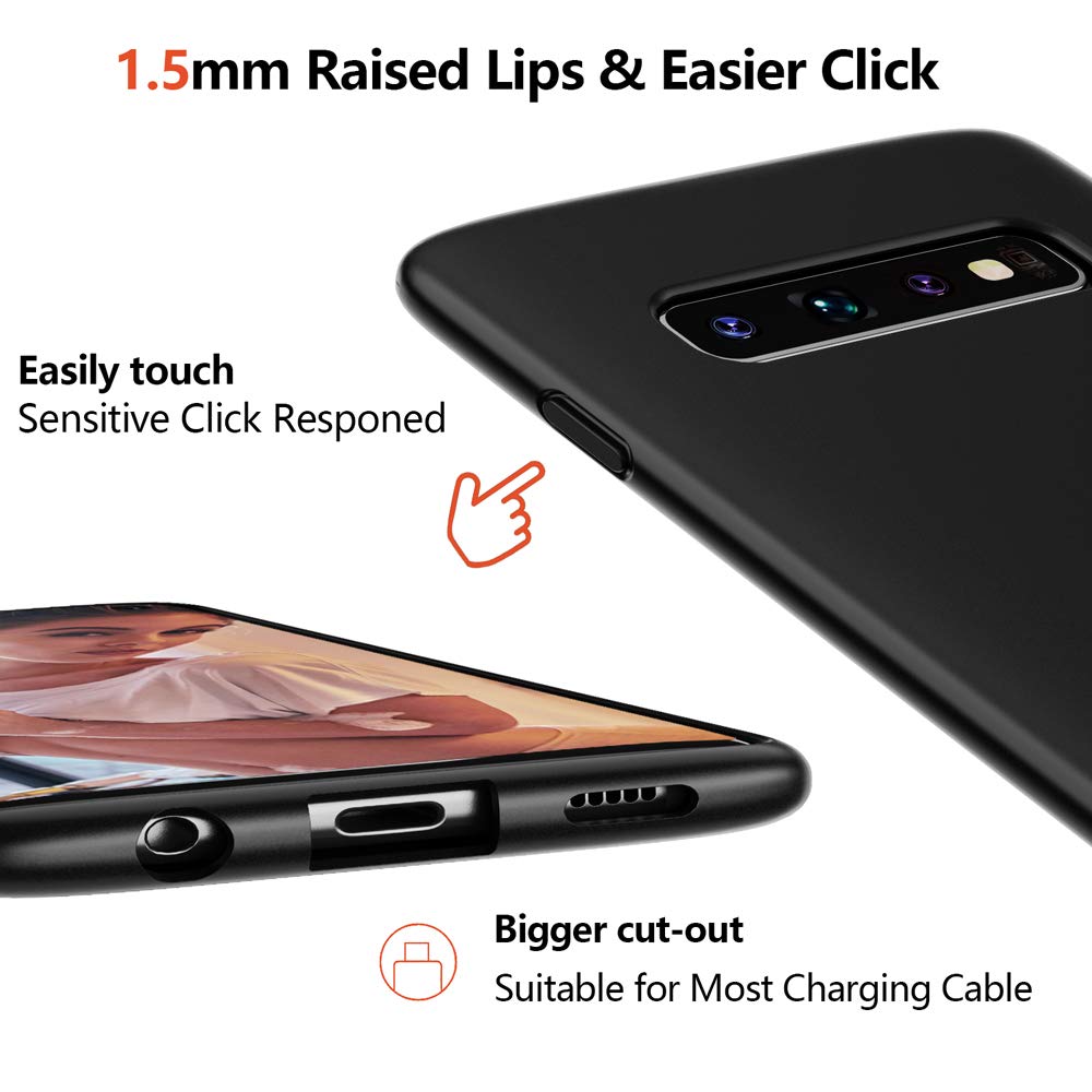 Snosho Galaxy S10 Slim Phone Case,Thin Soft Tpu Skin Silicone Flexible Gel Lightweight Anti Scratch Shockproof Protective Cases