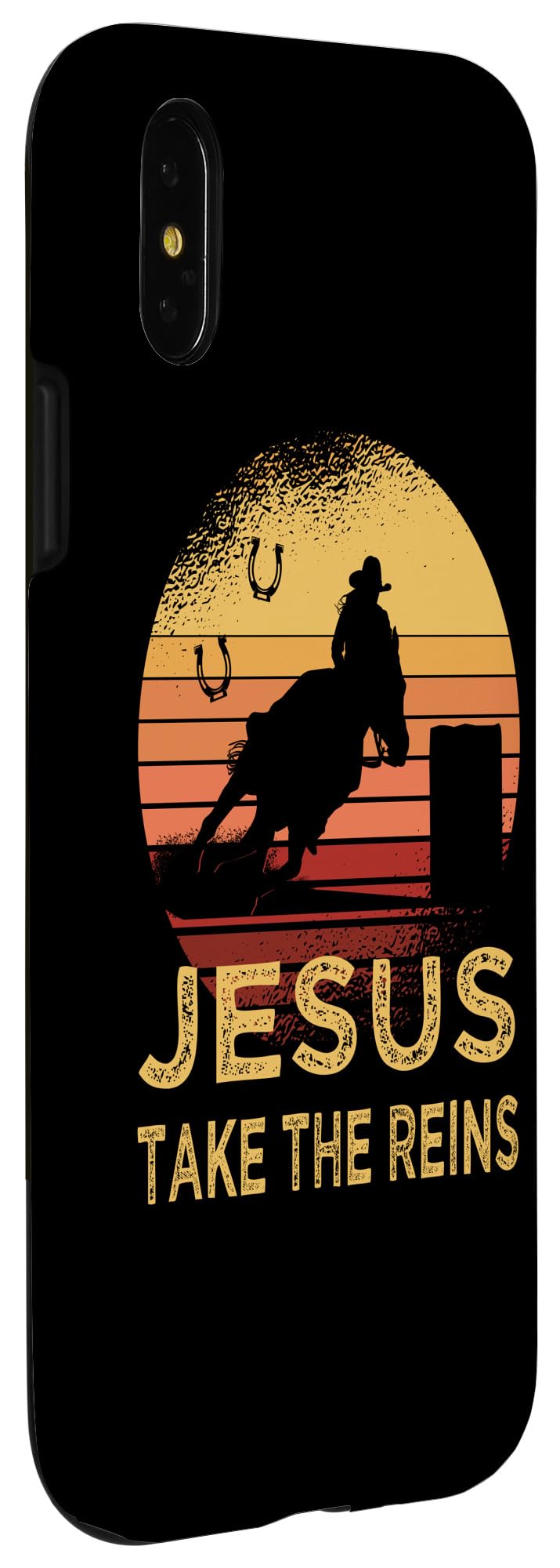 Iphone X/Xs Vintage Retro Horse Barrel Racing Jesus Take The Reins Rodeo Case