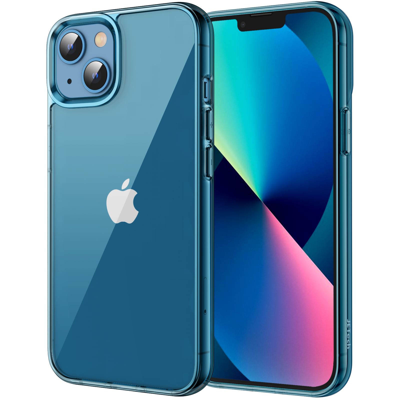 Jetech Case Compatible With Iphone 13 6.1 Inch, Shockproof Phone Bumper Cover, Anti Scratch Clear Back (Navy Blue)