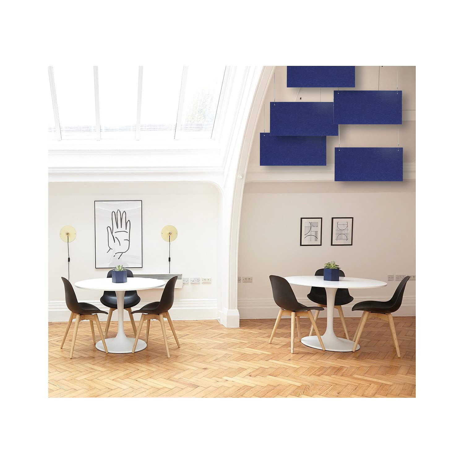 Versare Hanging Soundsorb Acoustic Baffles | Sound Dampening Material | Ceiling Hung | Modern Design | 48'' X 24'' Beige Soundso