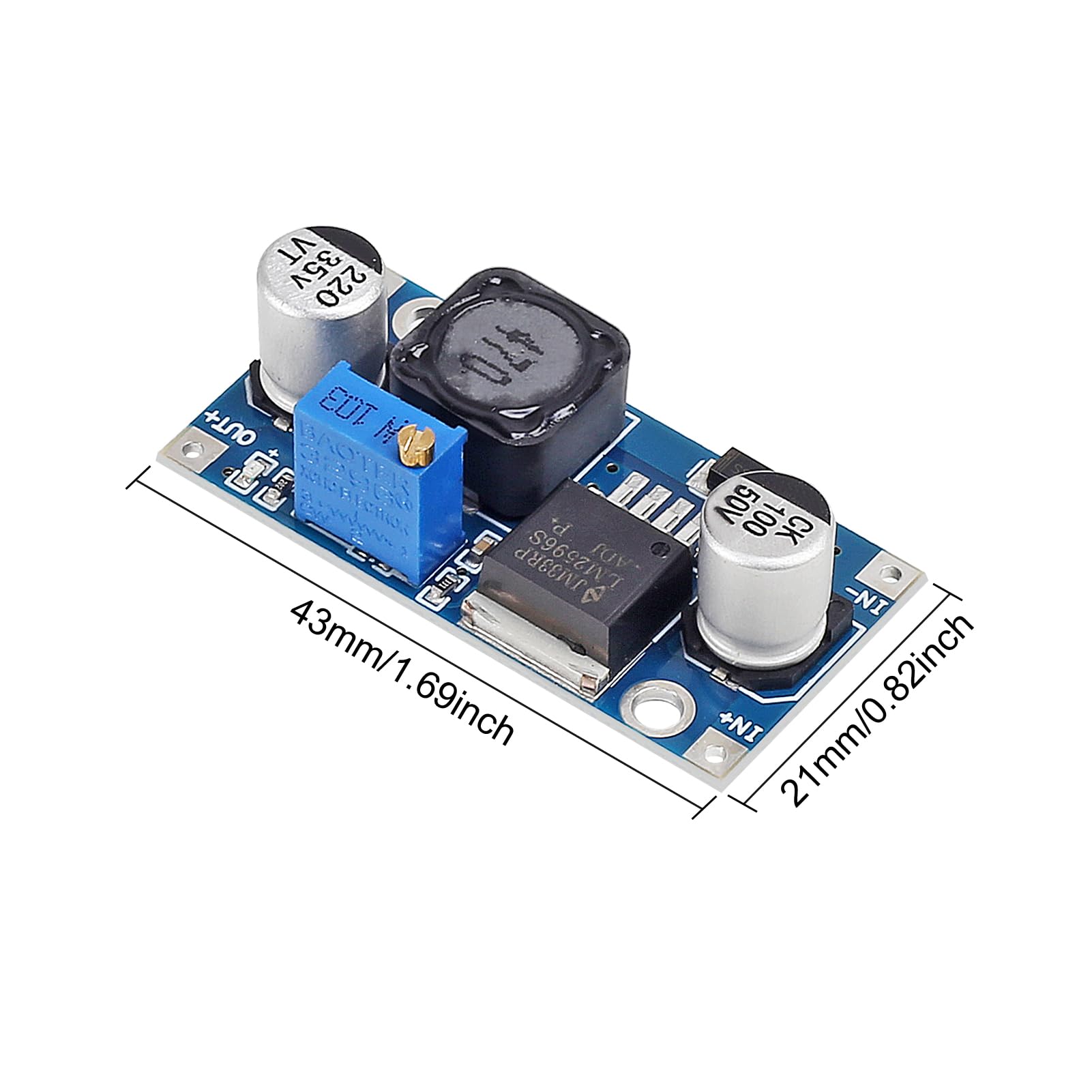 Aitrip 10 Pack Lm2596 Dc To Dc Buck Converter 3.0 40V To 1.5 35V Power Supply Step Down Module
