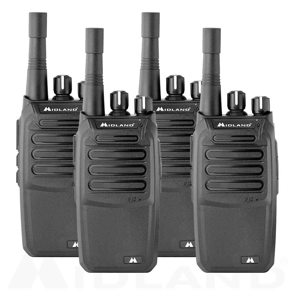 Midland Br200 Two Way Business Band Radio Bundle   Black (Pack Of 4)