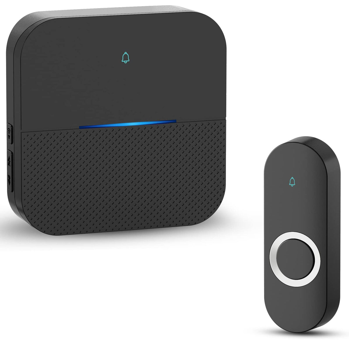 Aida Lighted Wireless Doorbell, Home Waterproof Doorbell 1,000Ft Range, 5 Volume Levels With 58 Doorbell Chimes & Led Flash (Bla