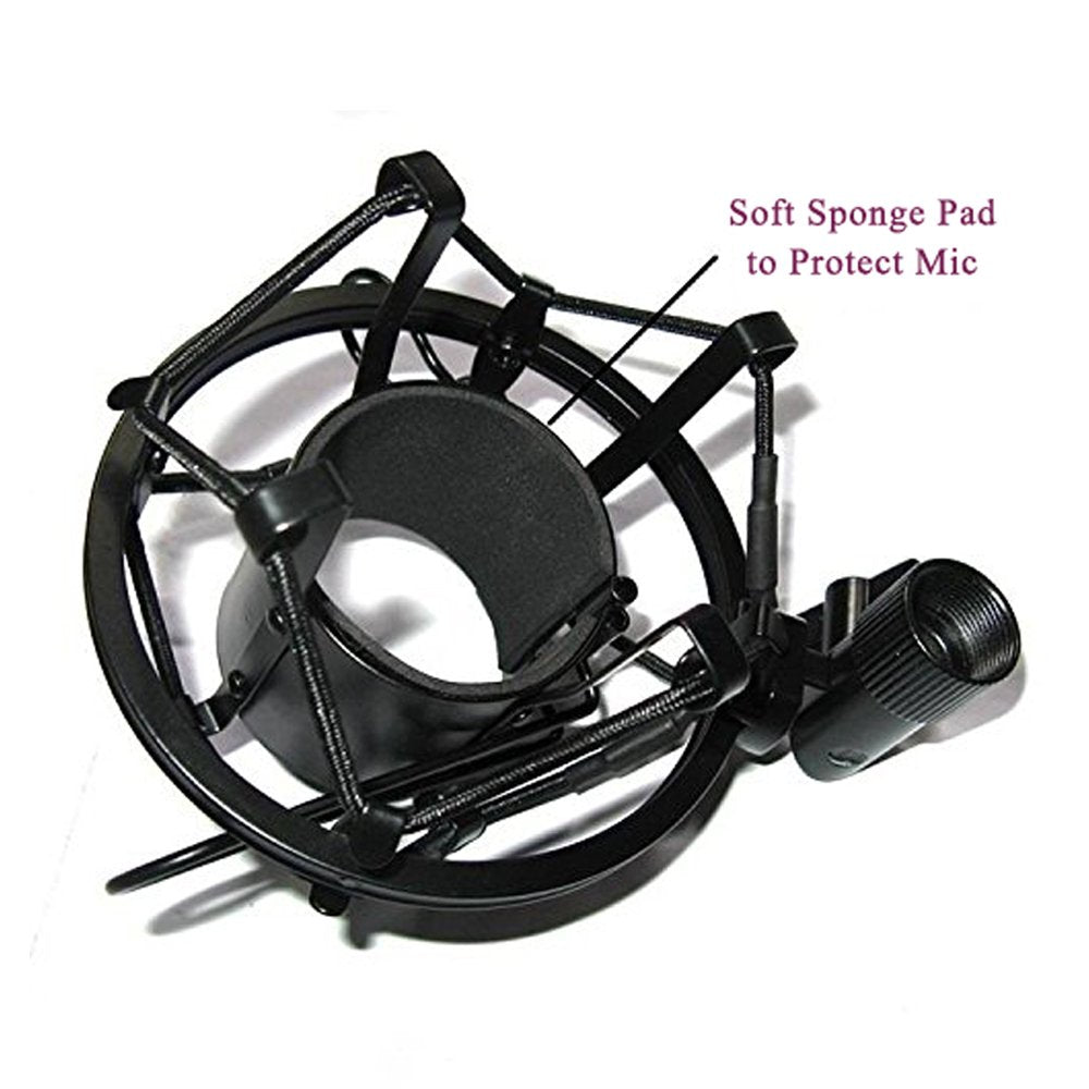 Etubby 42 47Mm Microphone Shock Mount With Metal Screw Adapter, Adjustable Anti Vibration High Isolation Metal Mic Mount Holder