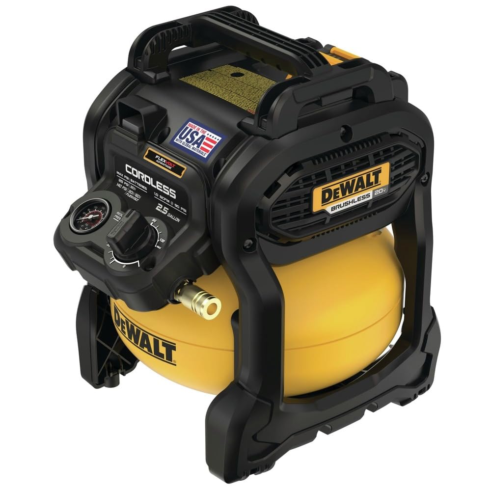 Dewalt 20V Max* Portable Cordless Air Compressor Kit, 2.5 Gallons, 140 Psi, Brushless With Battery & Charger (Dcc2520T1)