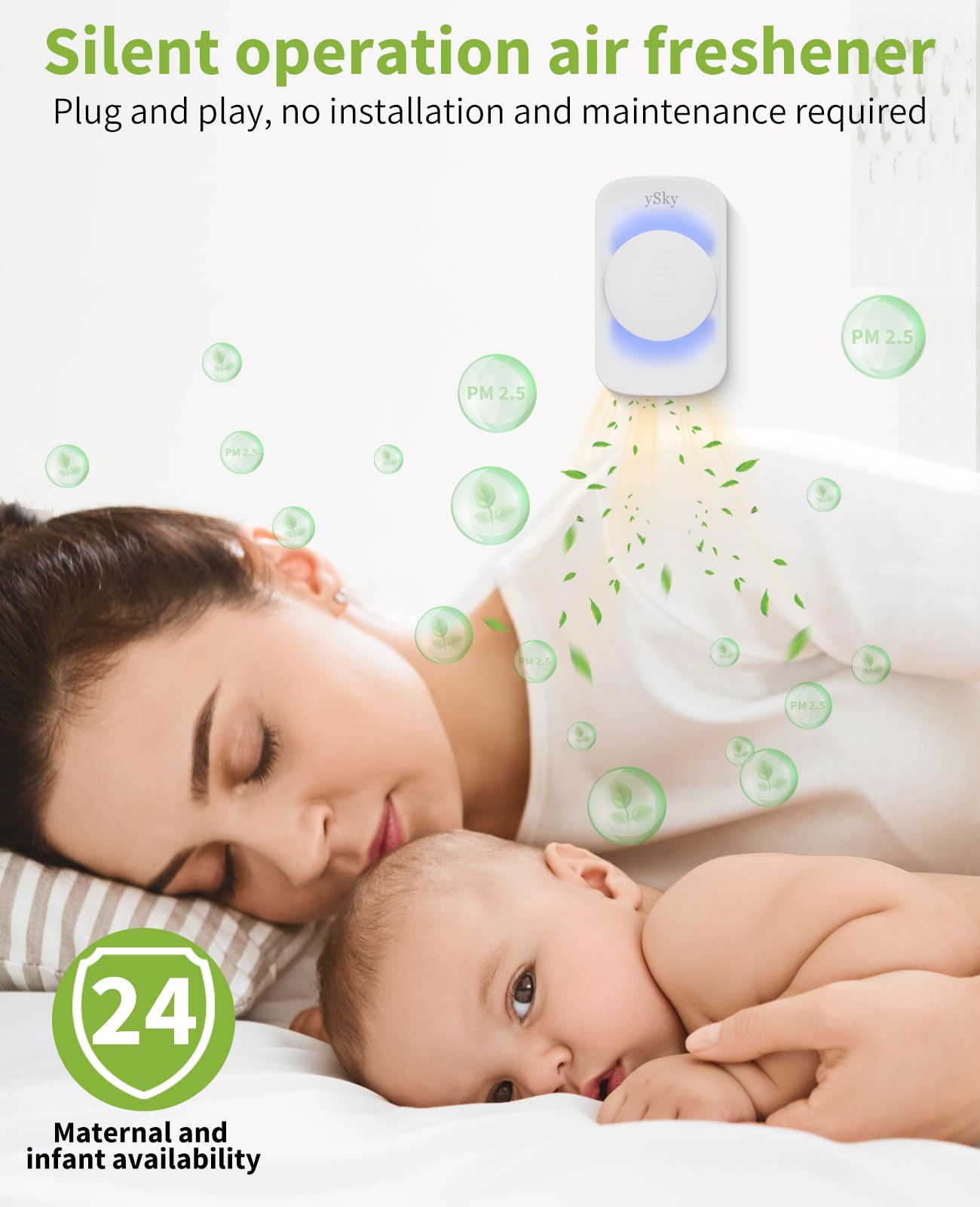 Ysky Plug In Air Purifier For Home (3 Packs), Negative Ion Air Purifier,Quiet Ionizers Air Freshener For Home,Bathroom,Bedroom,P