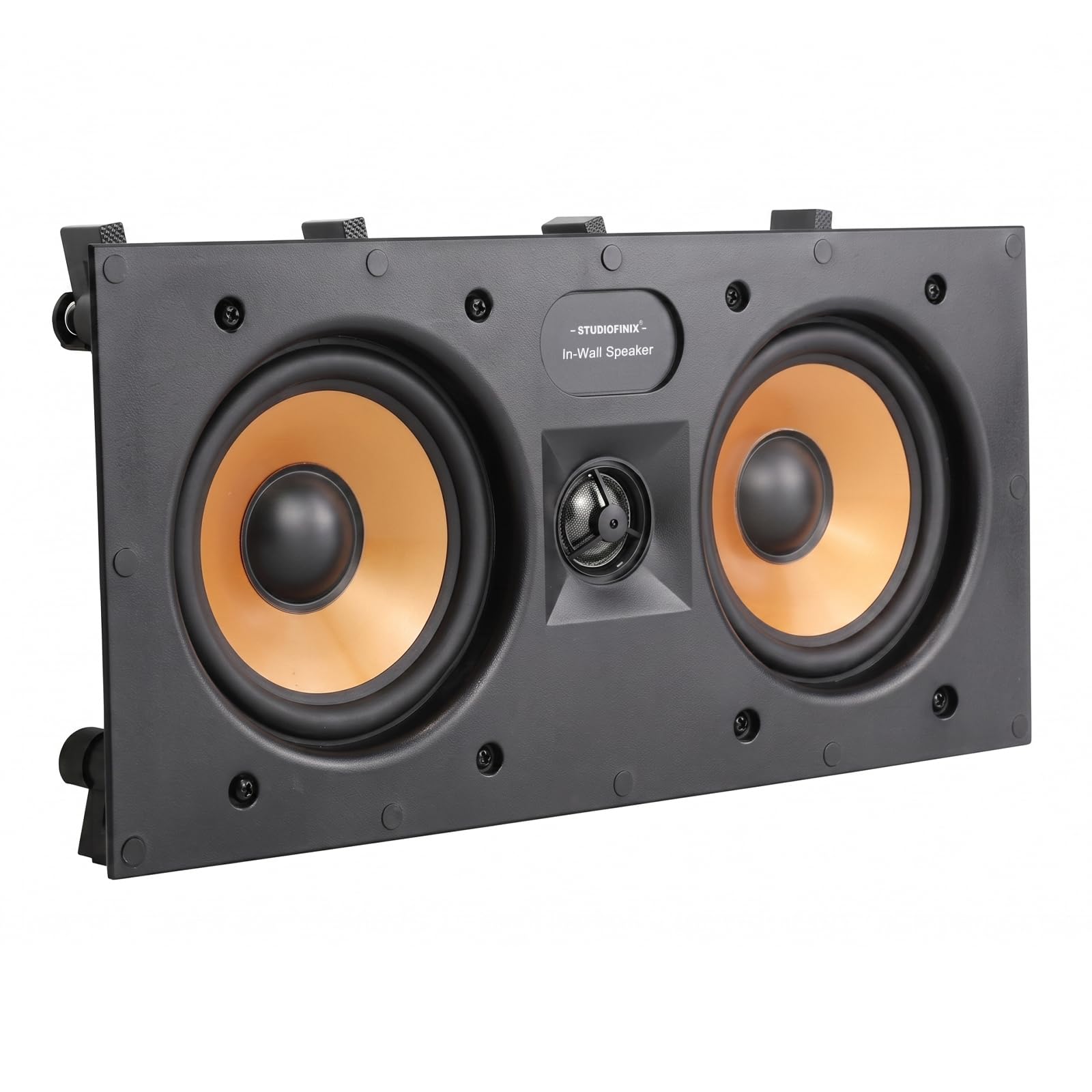 STUDIOFINIX inWall Center Channel Speaker, 2Way Dual 5.25 Poly Woofers, 160W Peak, 1 Pivoting Silk Tweeter, Paintable,Home T