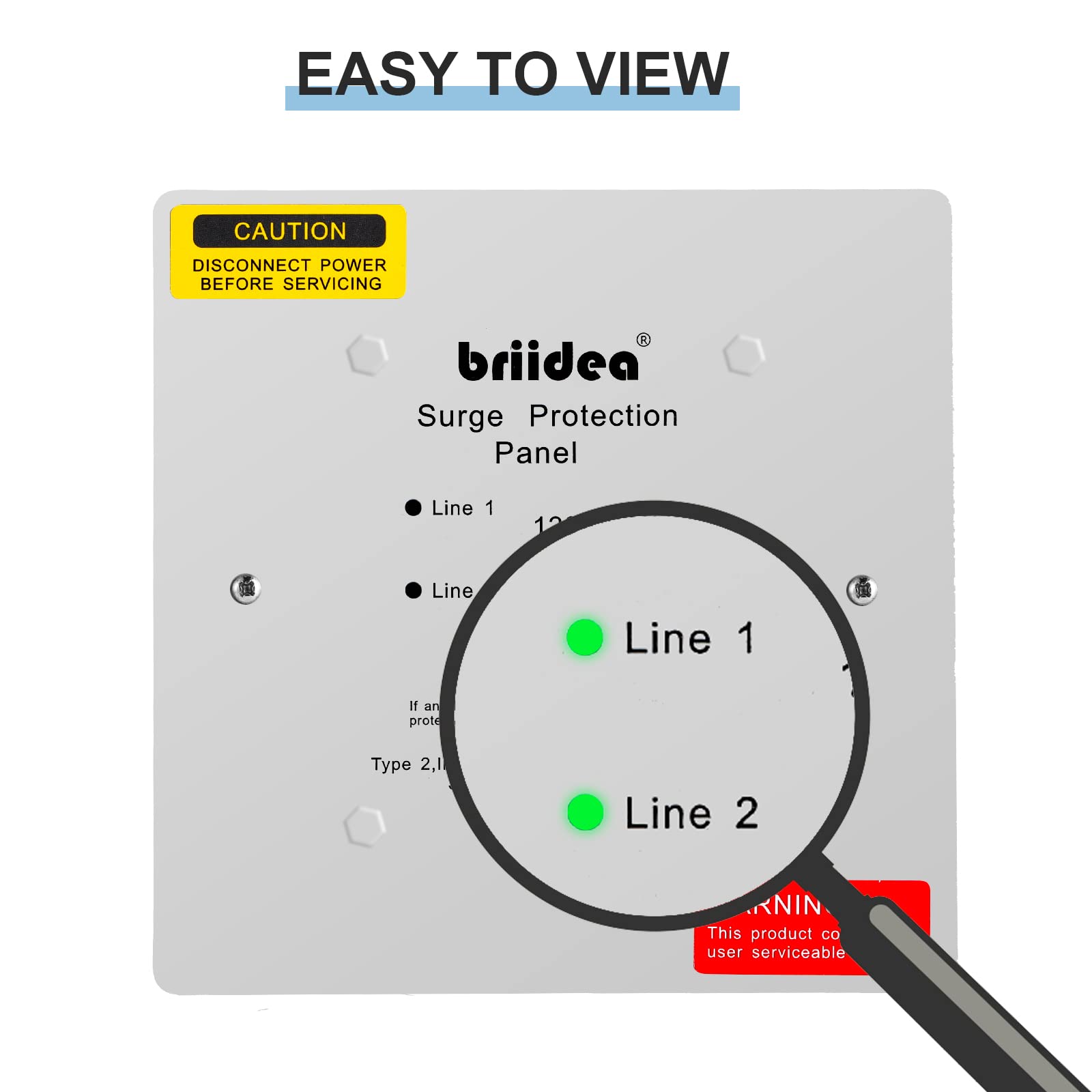 Whole House Surge Protector, Briidea Type 2 Single Phase 120/240 Volt Panel Whole House Surge Protection, Light Commercial/Residential Grade, In Nema 1 Enclosure