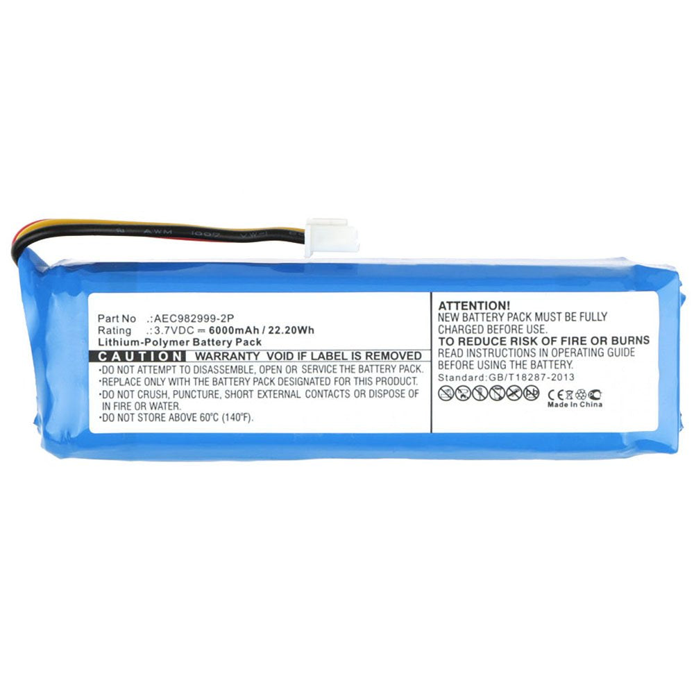 Mpf Products 6000Mah Aec982999 2P Battery Replacement Compatible With Jbl Charge Portable Bluetooth Speaker
