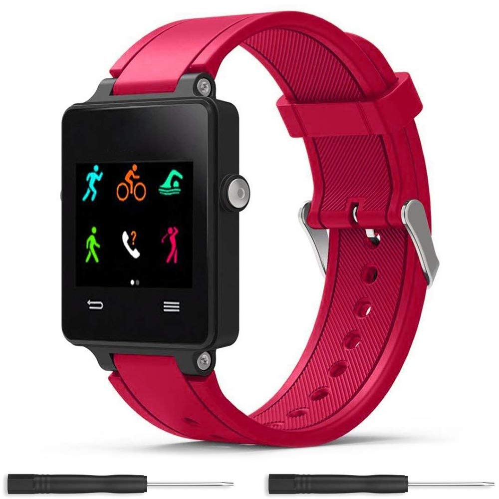 Meifox Compatible With Garmin Vivoactive Band,Solf Silicone Wristband Replacement Bands For Garmin Vivoactive Watch(Red)