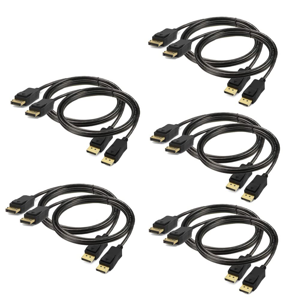 Ukyee Displayport To Displayport Cable 6 Feet 10 Pack, Display Port(Dp) To Dp Cord 6Ft [1440P@144Hz,V1.2 ]