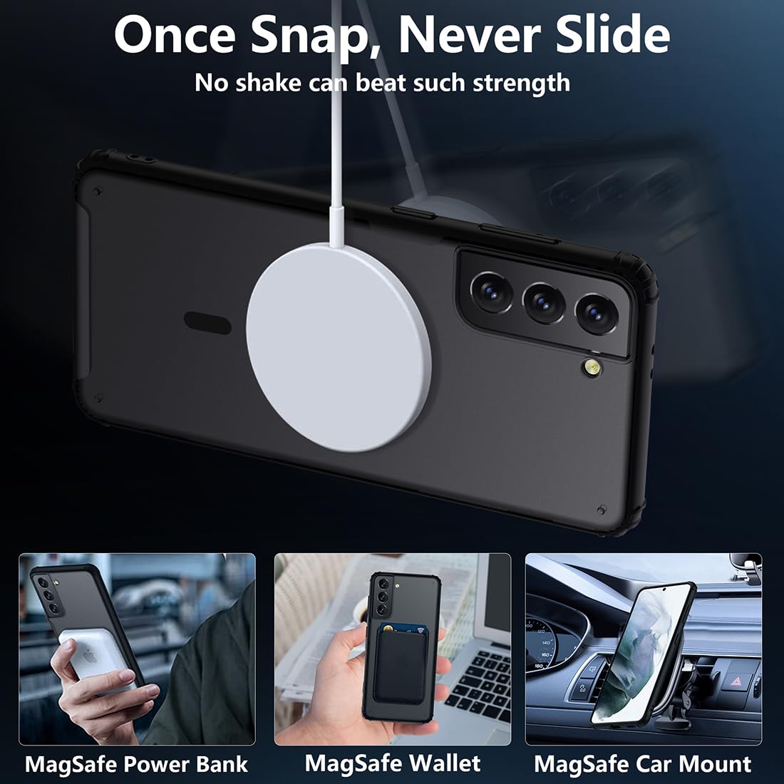 Tianniuke Magnetic Case For Samsung Galaxy S21 Plus, Translucent Matte Anti Fingerprint,Compatible With Magsafe,Slim Fit Shockpr