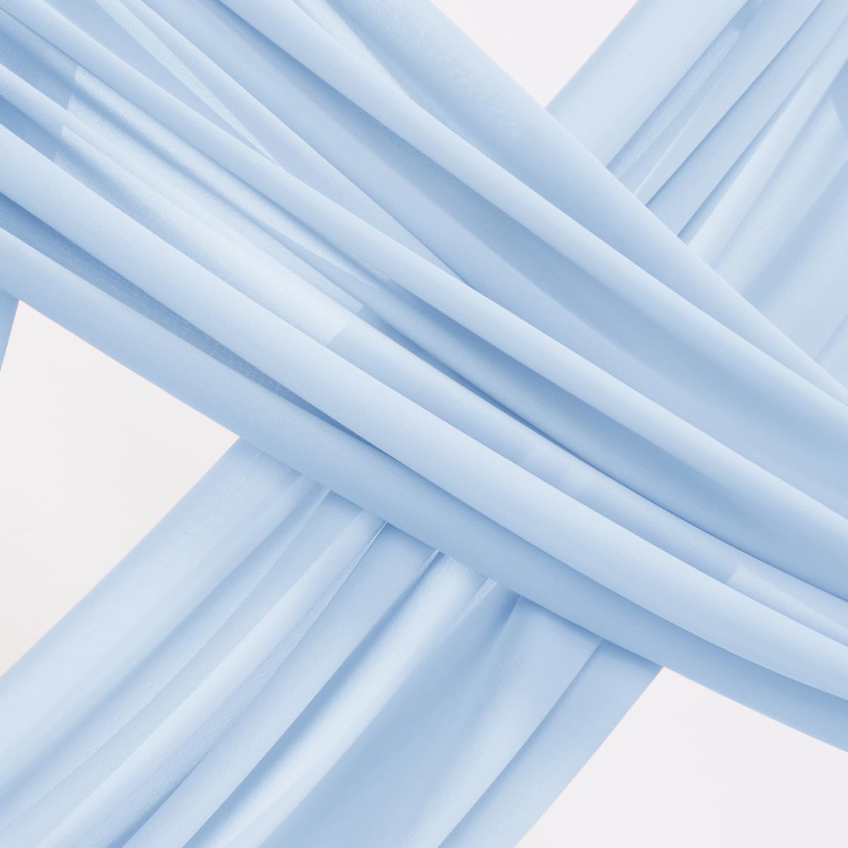Socomi Wedding Arch Draping Fabric 1 Panel 29'' X 19Ft Baby Blue Sheer Chiffon Curtain Drapes 6 Yards For Wedding Ceremony Birth