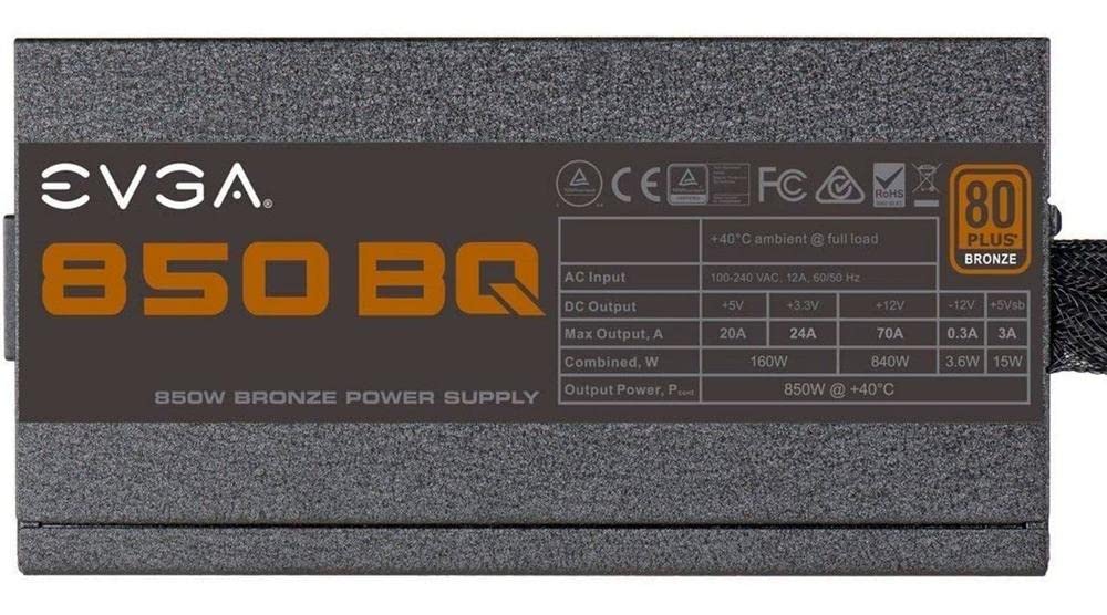 Evga 850 Bq, 80+ Bronze 850W, Semi Modular, 5 Year Warranty, Includes Free Power On Self Tester, Power Supply 110 Bq 0850 V1