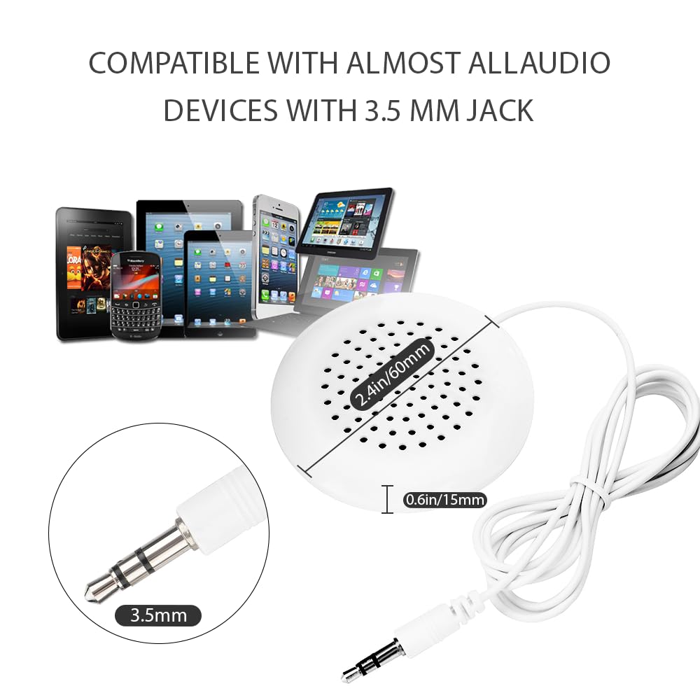 Haosie 5Pcs Pillow Speaker, Under Pillow Speaker For Sleep, 3.5Mm Mini Stereo Speaker For Mp3 Phone Portable Cd