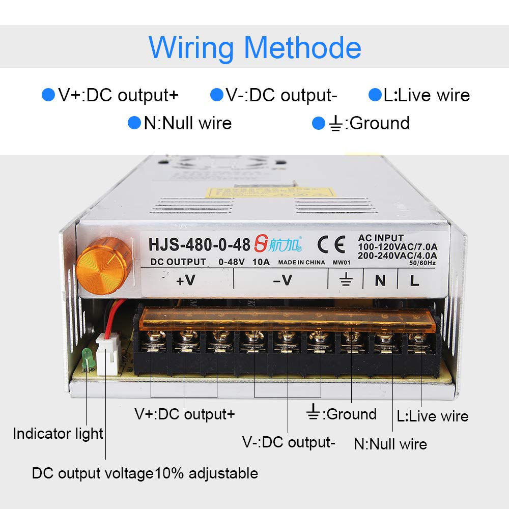 Adjustable Dc Power Voltage Converter Ac 110V 220V To Dc 0 48V Module Switching Power Supply Digital Display 480W Voltage Regula