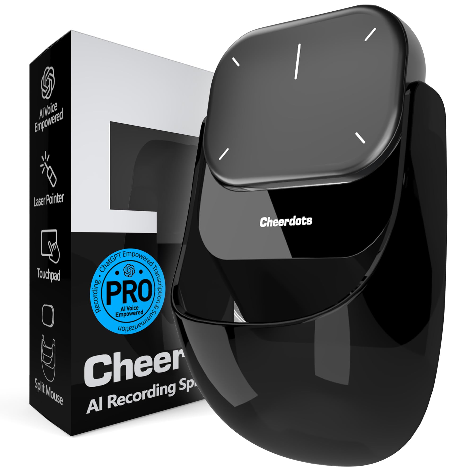Cheerdots2 AI Mouse, Presentation Mode, Magnetic Detachable Design, Smart Software Control, Portable for Meetings & Work, Intell