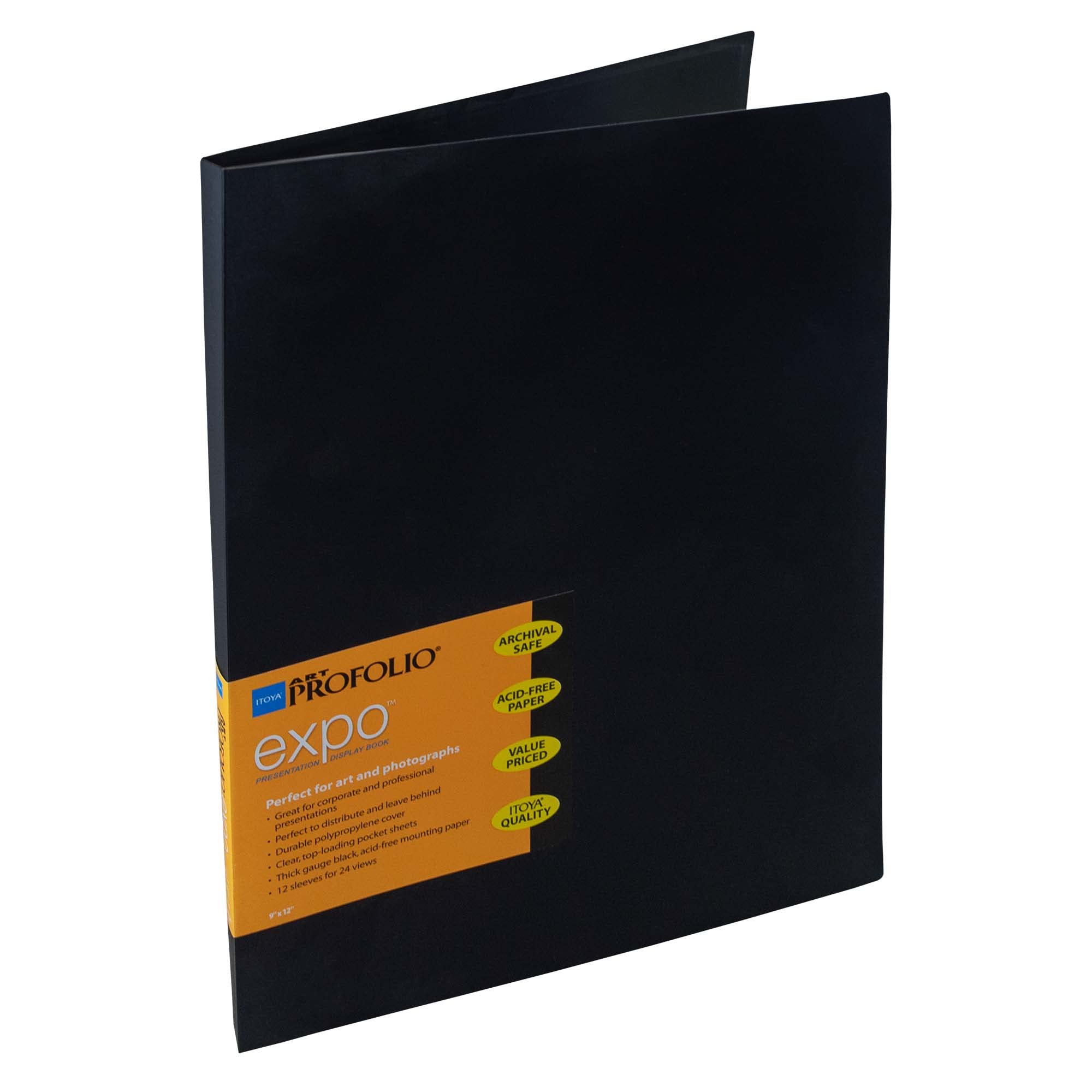 Itoya Art Profolio Expo Presentation/Display Book, 12 Sleeves, 9 X 12 Inches, Black (Xp 12 9)