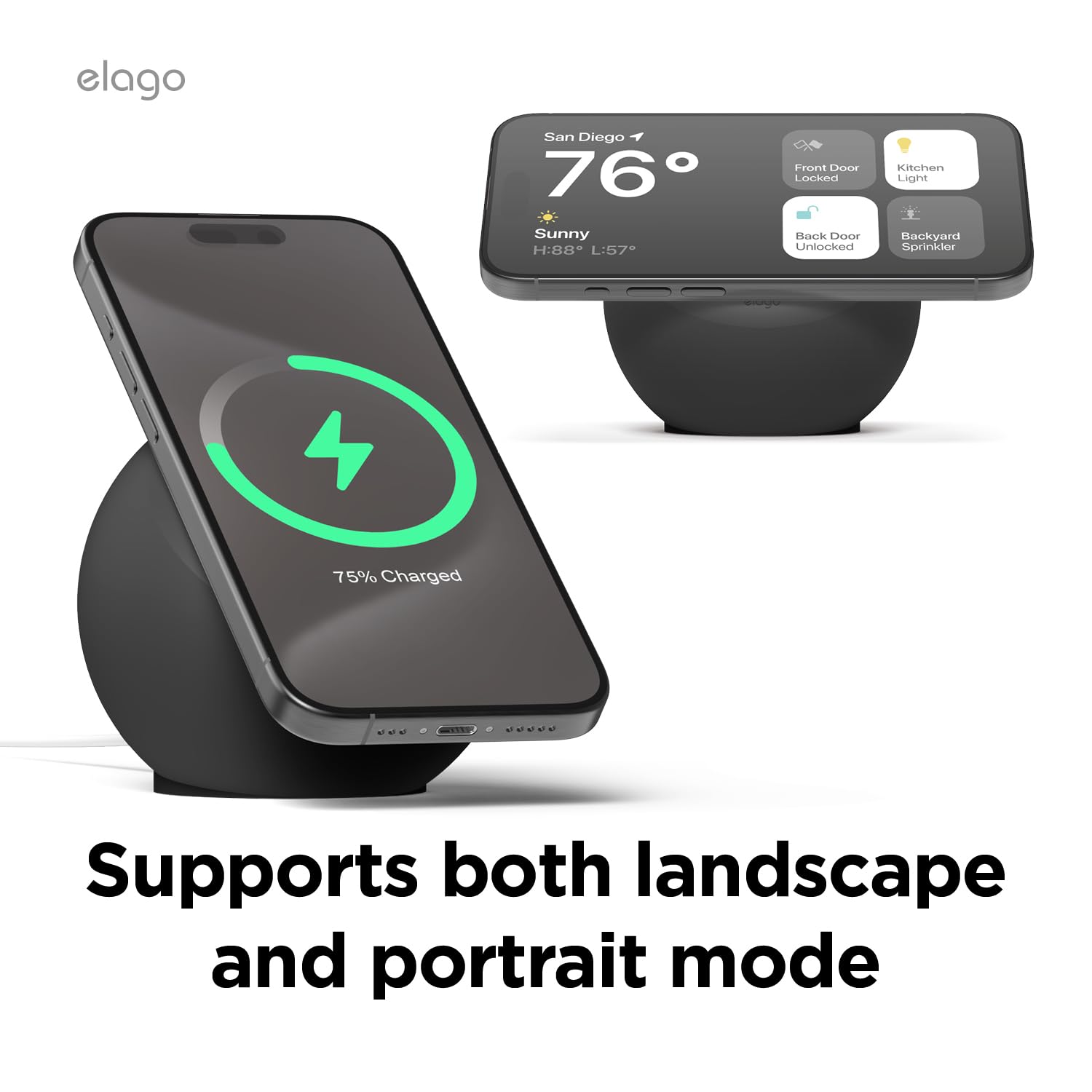 Elago Ms2 Charging Stand Compatible With Magsafe Charger   Premium Silicone Stand Compatible With Iphone15141312 Series, Designe