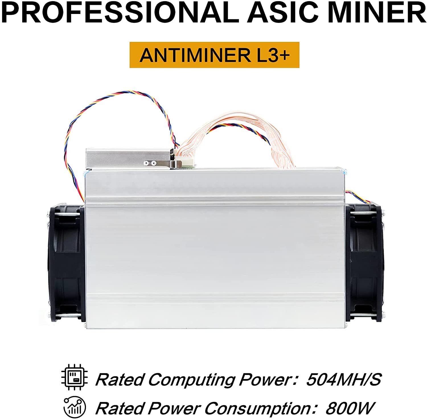 AntMiner L3+ ASIC Litecoin Miner - 504MH/s, 1.6W/MH, Gray - Efficient Cryptocurrency Mining Solution