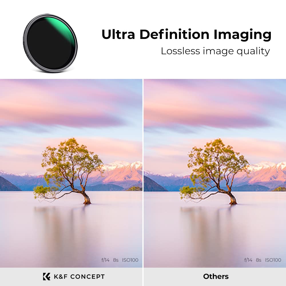 K&F Concept 77Mm Magnetic Variable Nd Lens Filter Nd8 Nd128 (3 7 Stops) + Magnetic Filter Basic Ring Kit, Adjustable Neutral Den