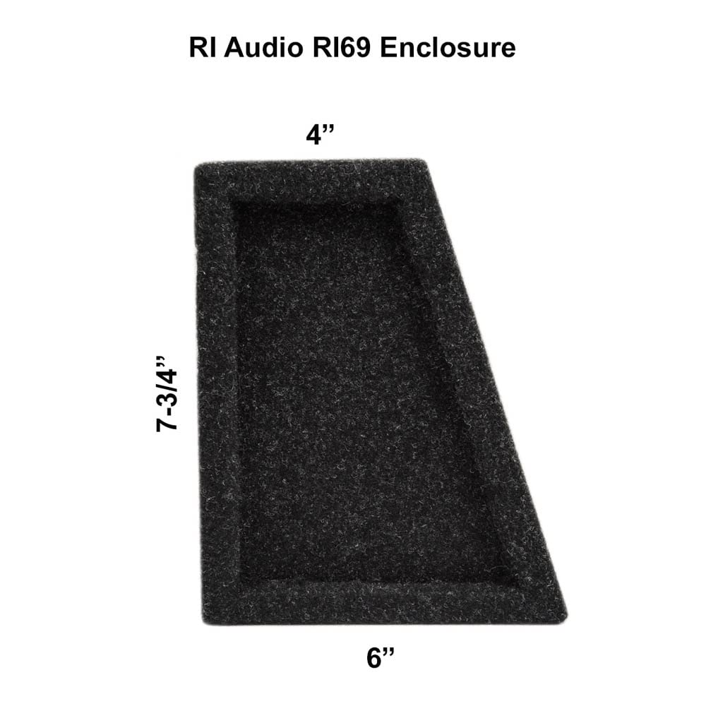 Set Of Two 6X9 Slanted Angled Speaker Box Enclosure 1/2'' Mdf Charcoal Ri Audio