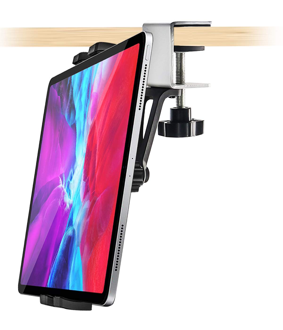 Woleyi Kitchen Cabinet Tablet Mount, Easy Install Under Cabinet Tablet & Phone Clamp Holder Stand For Ipad Pro 9.7, 10.5, 12.9 A