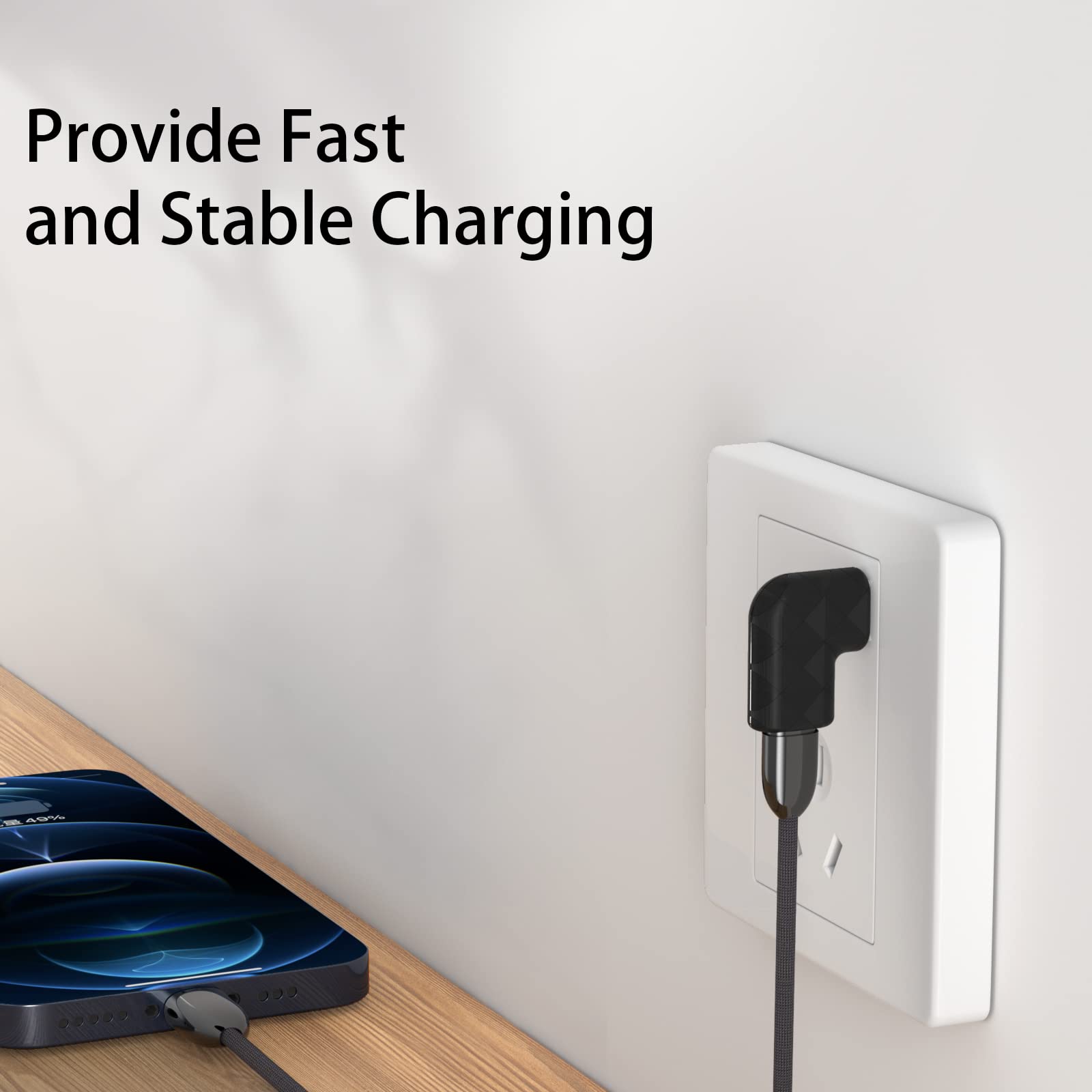 Usb C Female To Usb A Male Right Angle 90 Degree Adapter,Type C Charger Cable Power Converter For Apple Iphone 14 13 12 11 Pro M