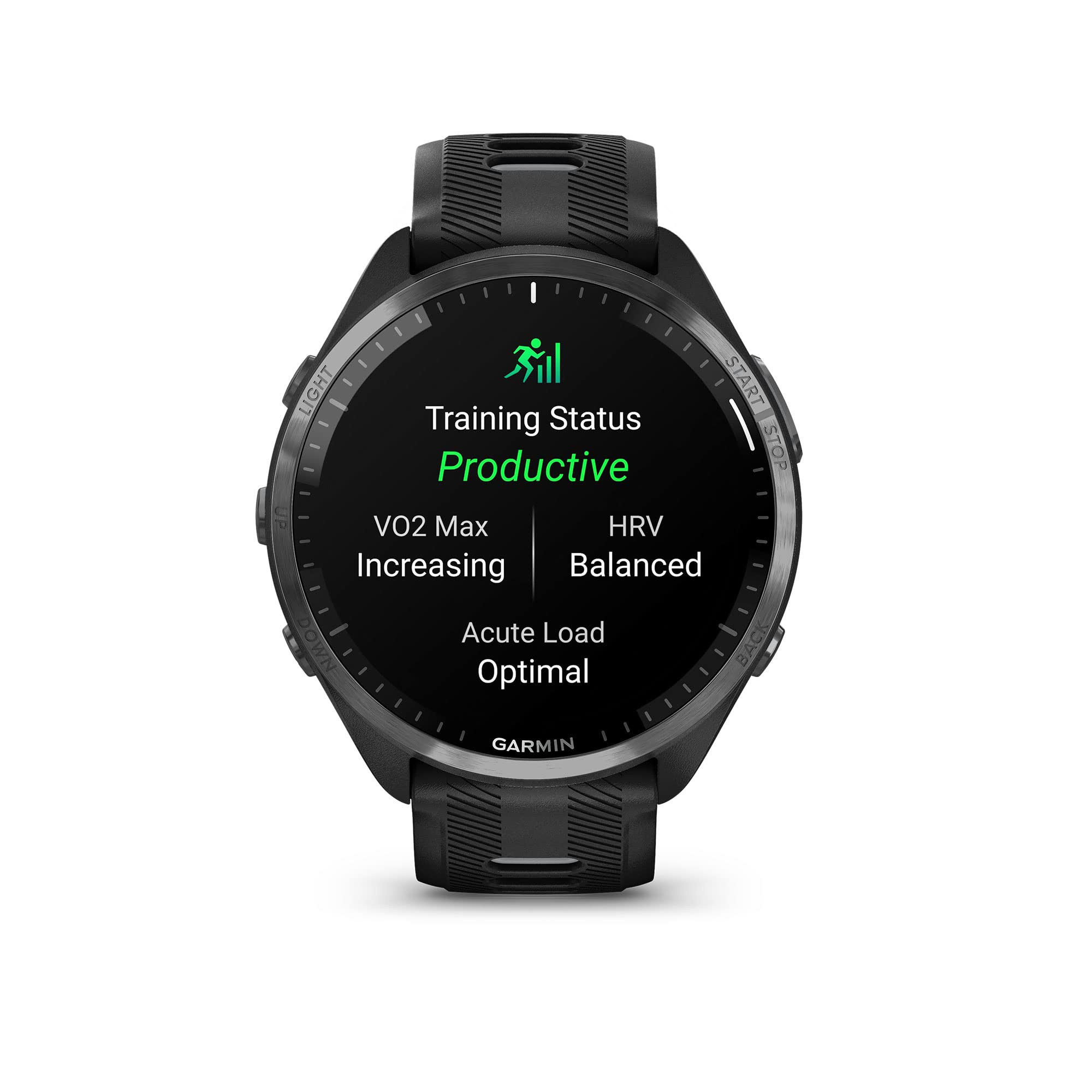 Garmin Forerunner 965 Running Smartwatch, Colorful Amoled Display, Training Metrics And Recovery Insights, Black And Powder Gray