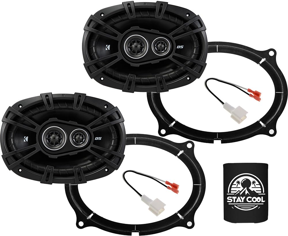 KICKER Front Door 6x9 Speakers Kit for Nissan Titan/Titan XD 2017-2020 Upgrade Kit - Pair of DS Series 6x9 Inch 3-Way Speakers w