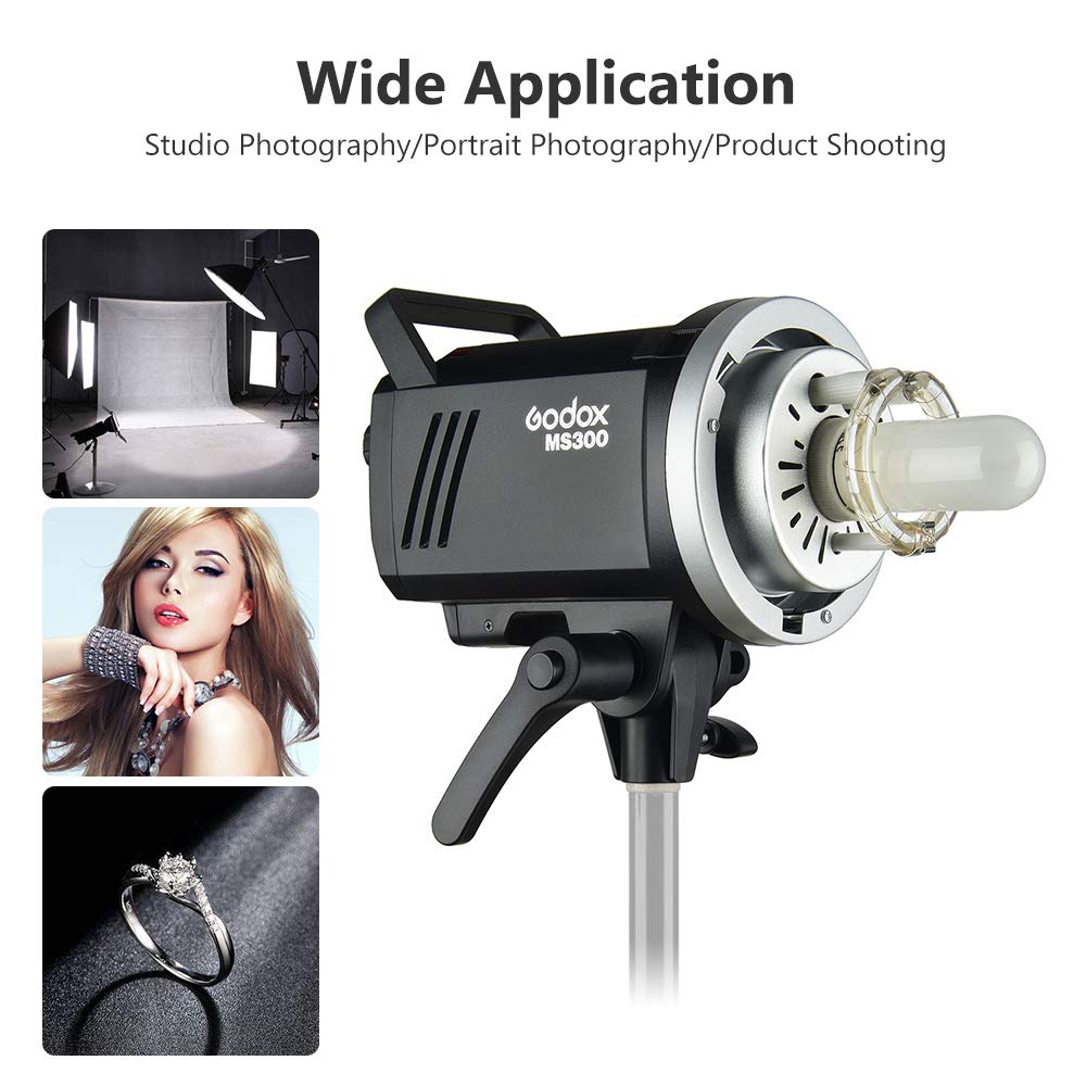 Godox Ms300 Studio Flash Strobe Light Monolight 300Ws Max. Power Built In Godox 2.4G Wireless X System Gn58 5600K With 150W Mode