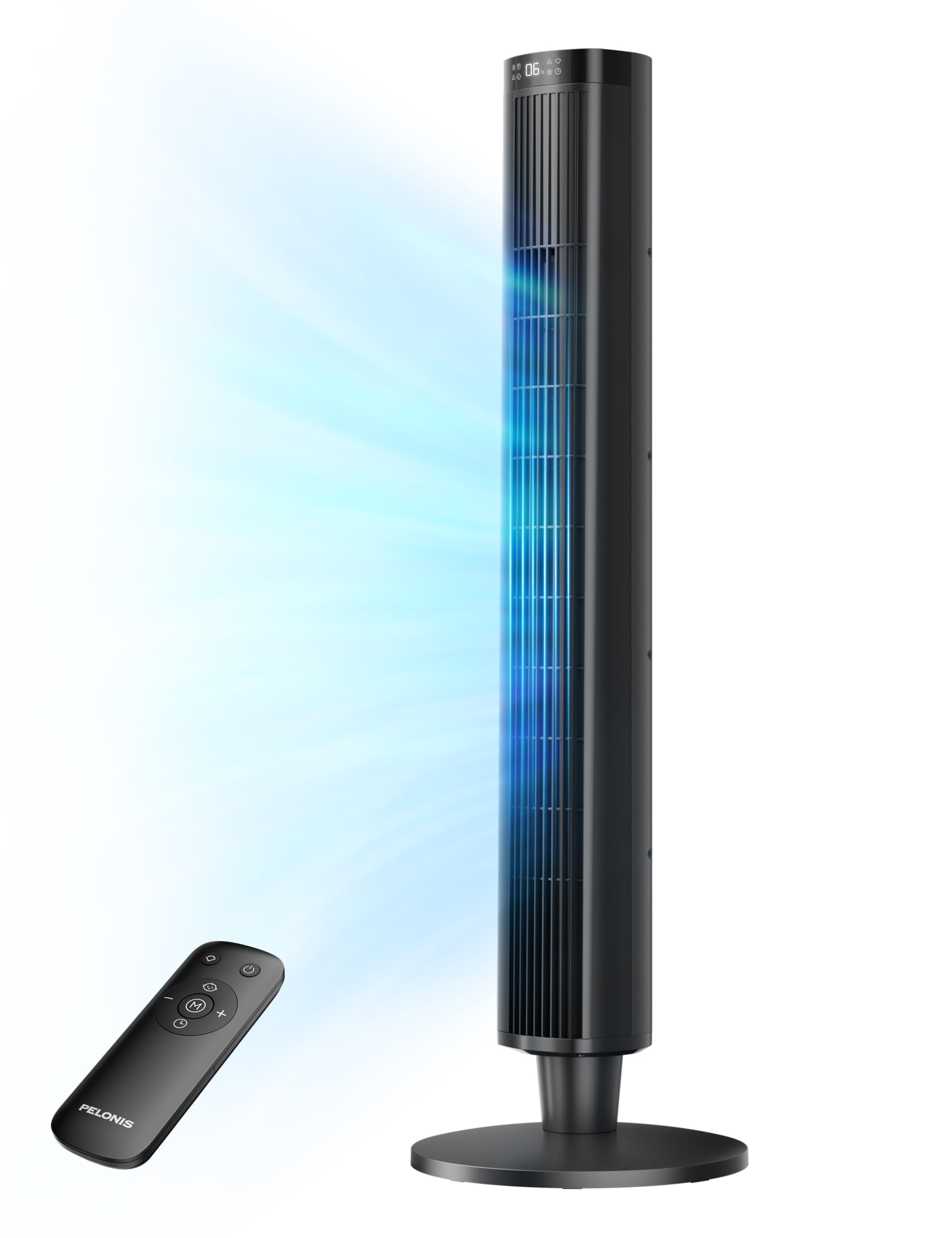 Pelonis 42 Inch Tower Fan For Bedroom   Oscillating Tower Fan With Remote Control   Indoor Quiet Fan With 6 Speeds, 4 Modes And