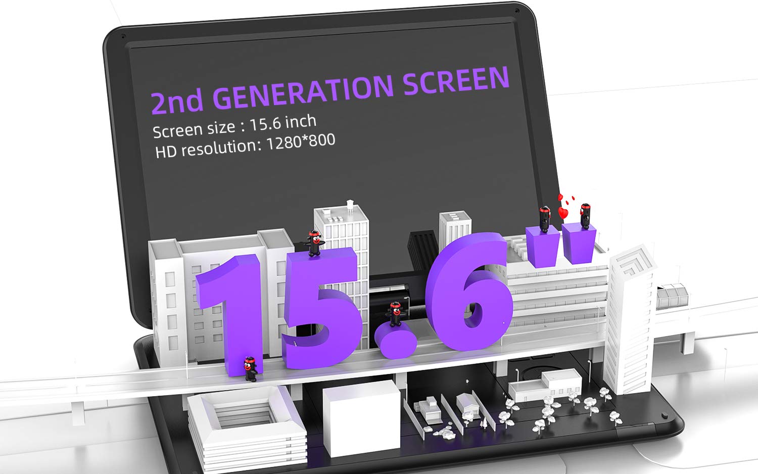 17.5'' Portable Dvd Player With 15.6'' Large Hd Screen, 6 Hours Rechargeable Battery, Support Usb/Sd Card/Sync Tv And Multiple D