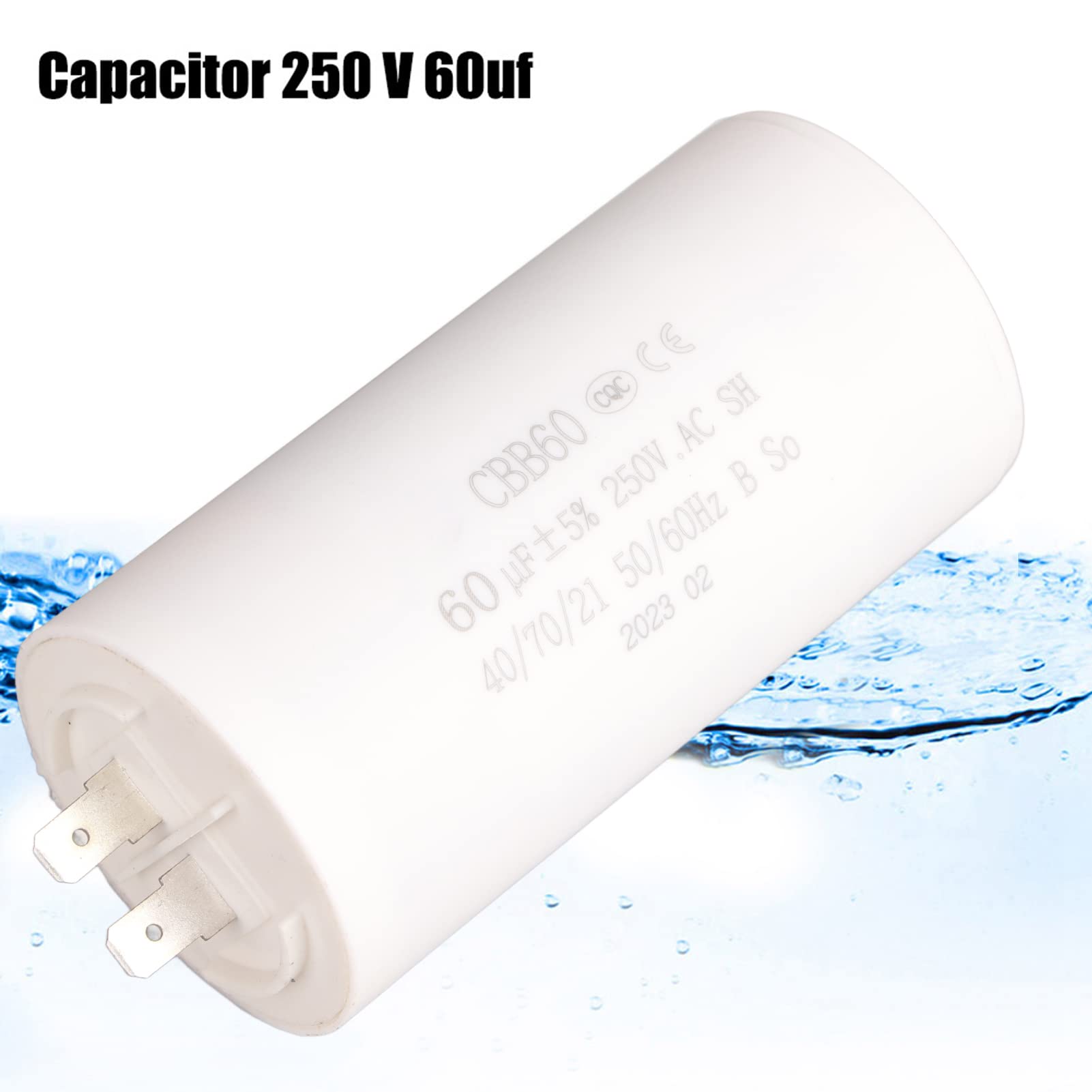 Cbb60 Capacitor, 60Uf 5% 250Vac 50/60Hz 40/70/21 Round Run Start Capacitor, For Air Conditioner Or Ac Motor And Fan Starting