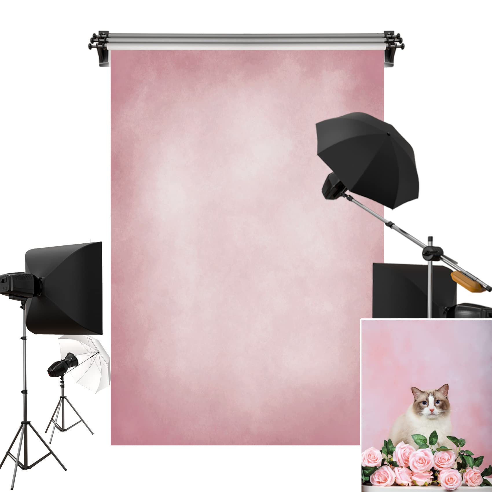 Kate 5X7Ft/1.5X2.2M Pink Backdrops Abstract Sweet Girls Pink Seamless Portrait Background Photo Studio Props