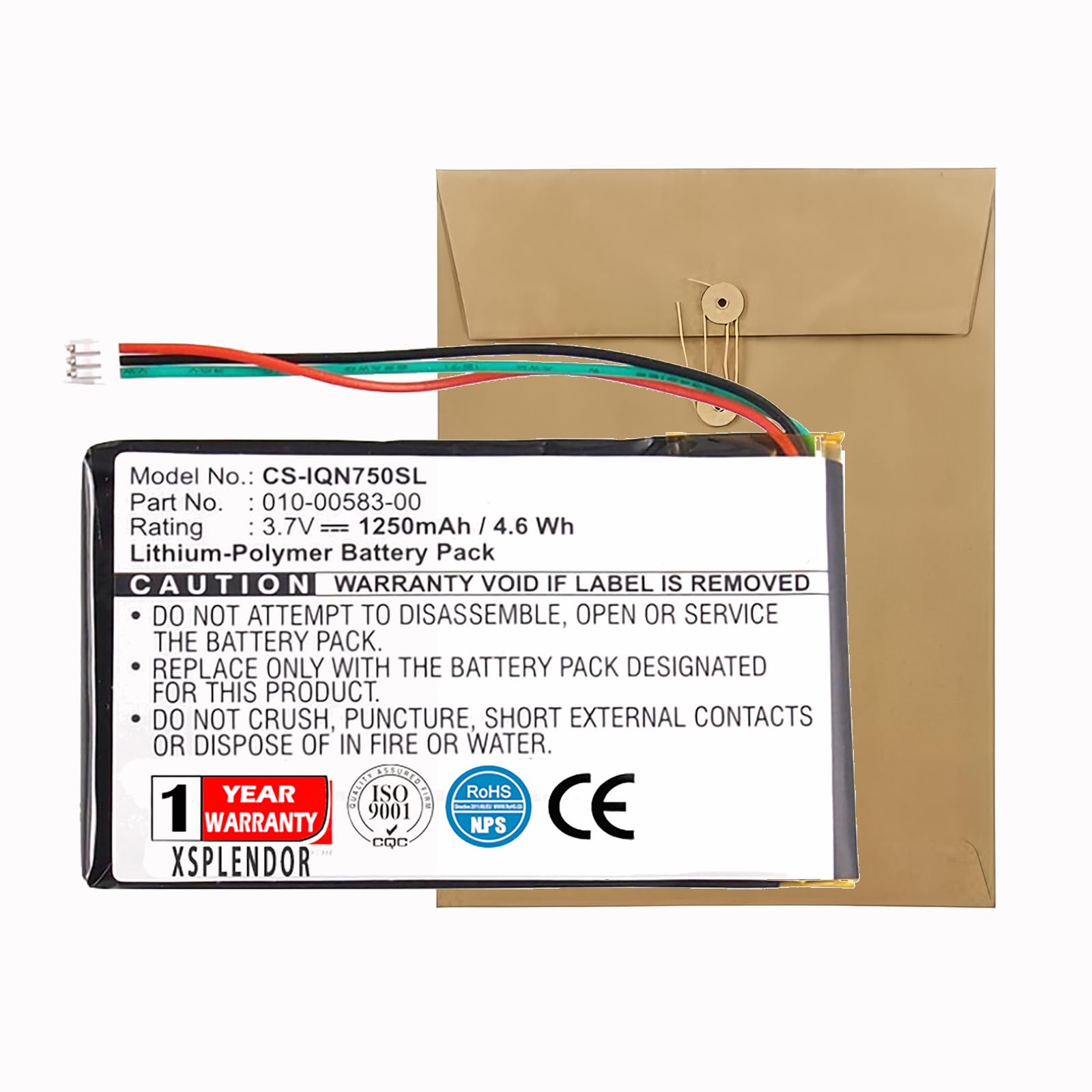 Xsplendor Replacement Battery for Garmin Nuvi 750 Nuvi 755 Nuvi 755T Part NO Garmin 010-00583-00