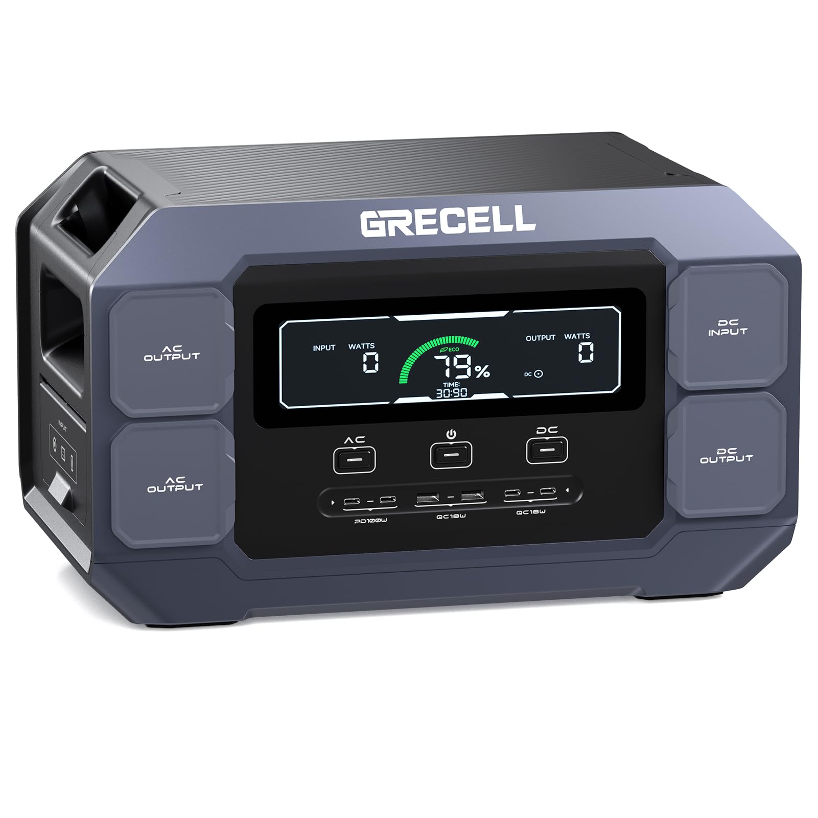 Grecell Solar Generator 2200W Portable Power Station 1126Wh (4800W Peak), 1.25Hrs Fast Charging, Lifepo4 Battery Pack With 4  22