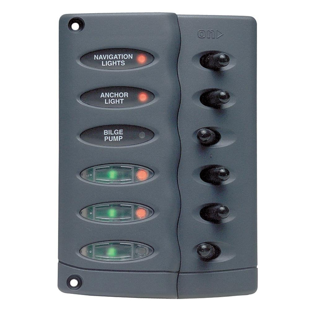 Marinco Contour Switch Panel   Waterproof 6 Way