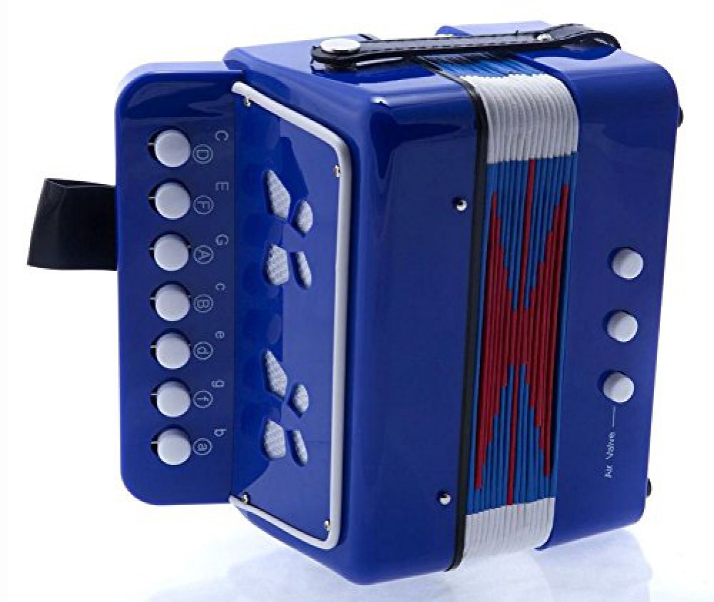 Sky Accordion Blue Color 7 Button 2 Bass Kid Music Instrument Easy To Play