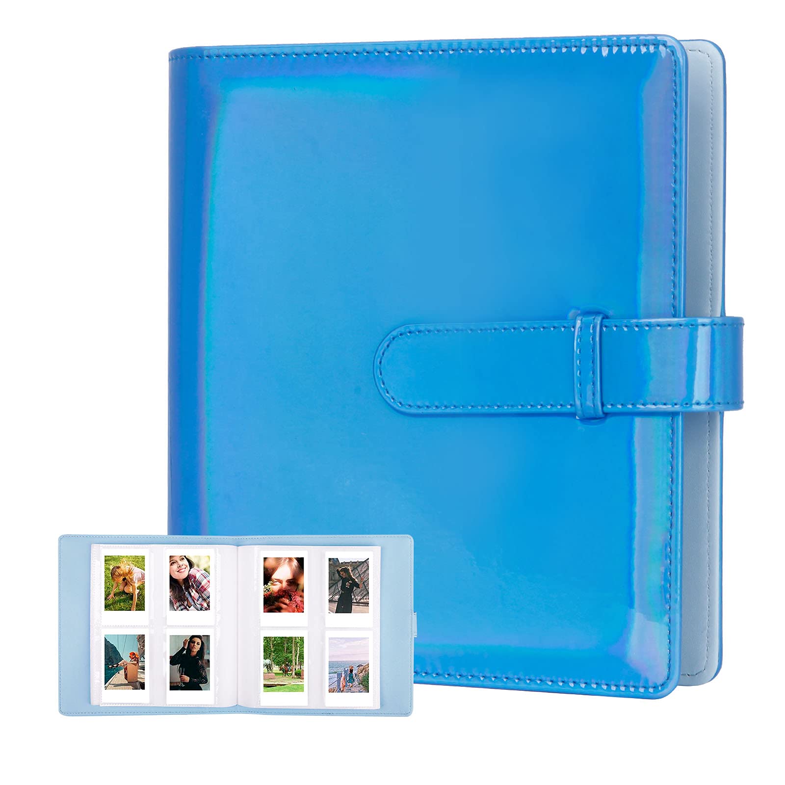 256 Pockets Photo Album For Fujifilm Instax Mini Camera, Photo Album For Polaroid, Leather Cover, Photo Album For Instax Mini 12 11 9 40 90 8 7 Evo Liplay Instant Camera, 2X3 Photo Album, Magic Blue