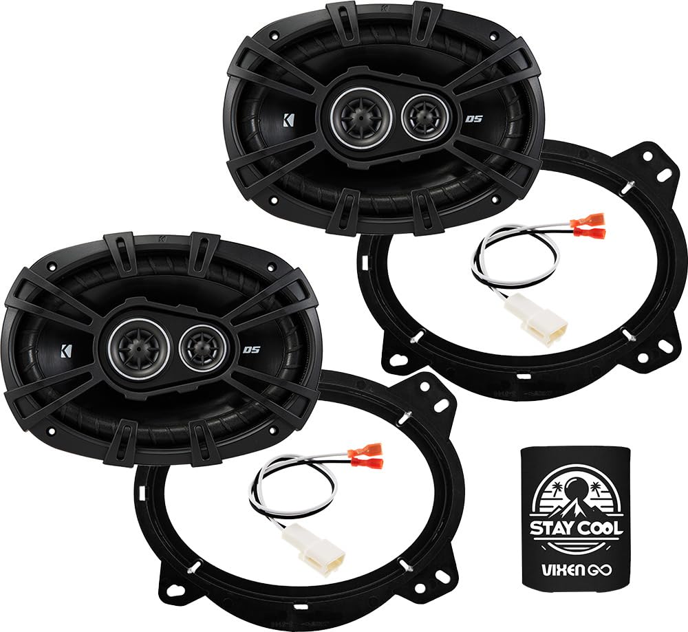 KICKER Front Door 6x9 Speakers Kit for Toyota Highlander 2008-2013 Upgrade Kit - Pair of DS Series 6x9 Inch 3-Way Speakers with