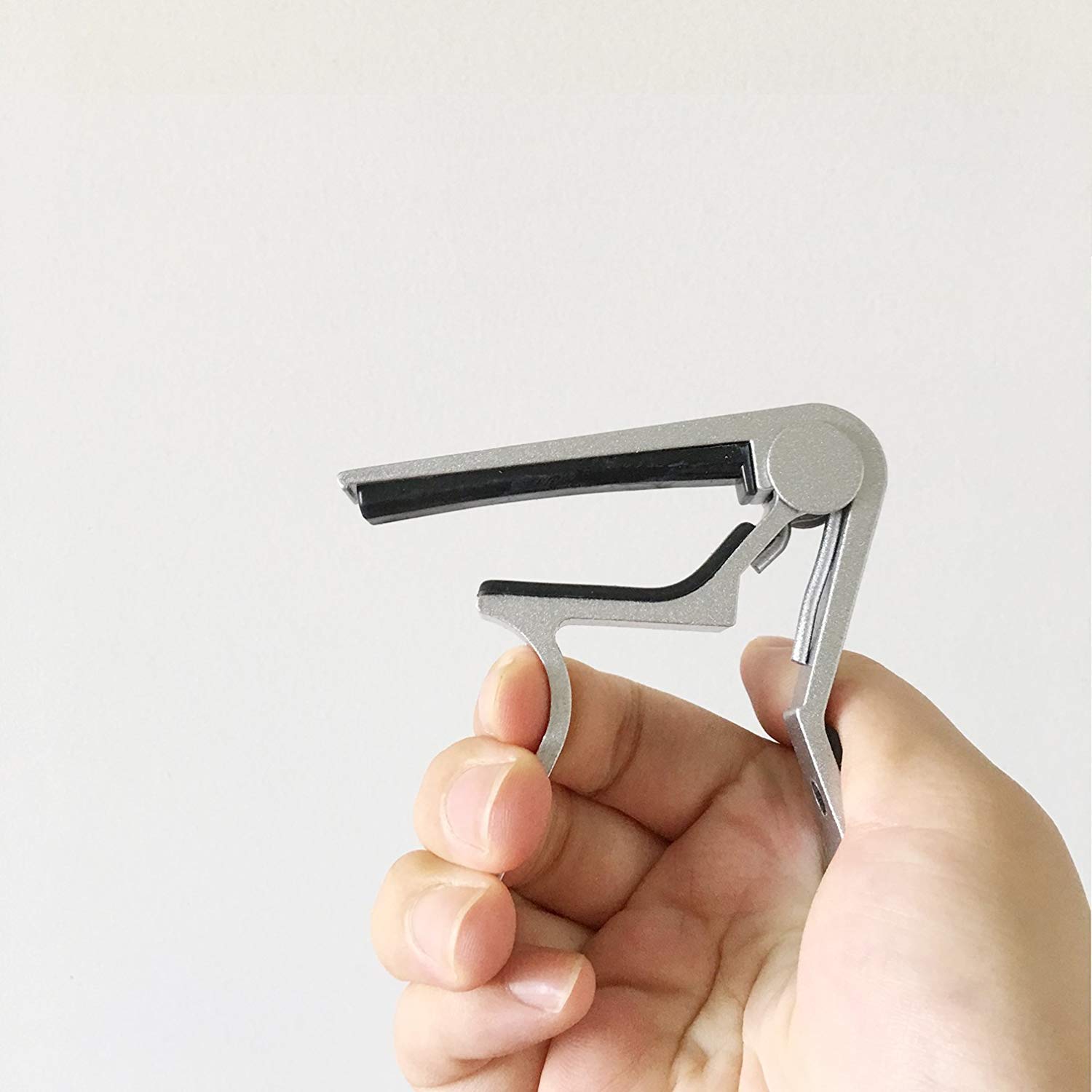Boombox One Handed Trigger Guitar Metal Capo Quick Change For Electric And Acoustic Guitars {Silver}