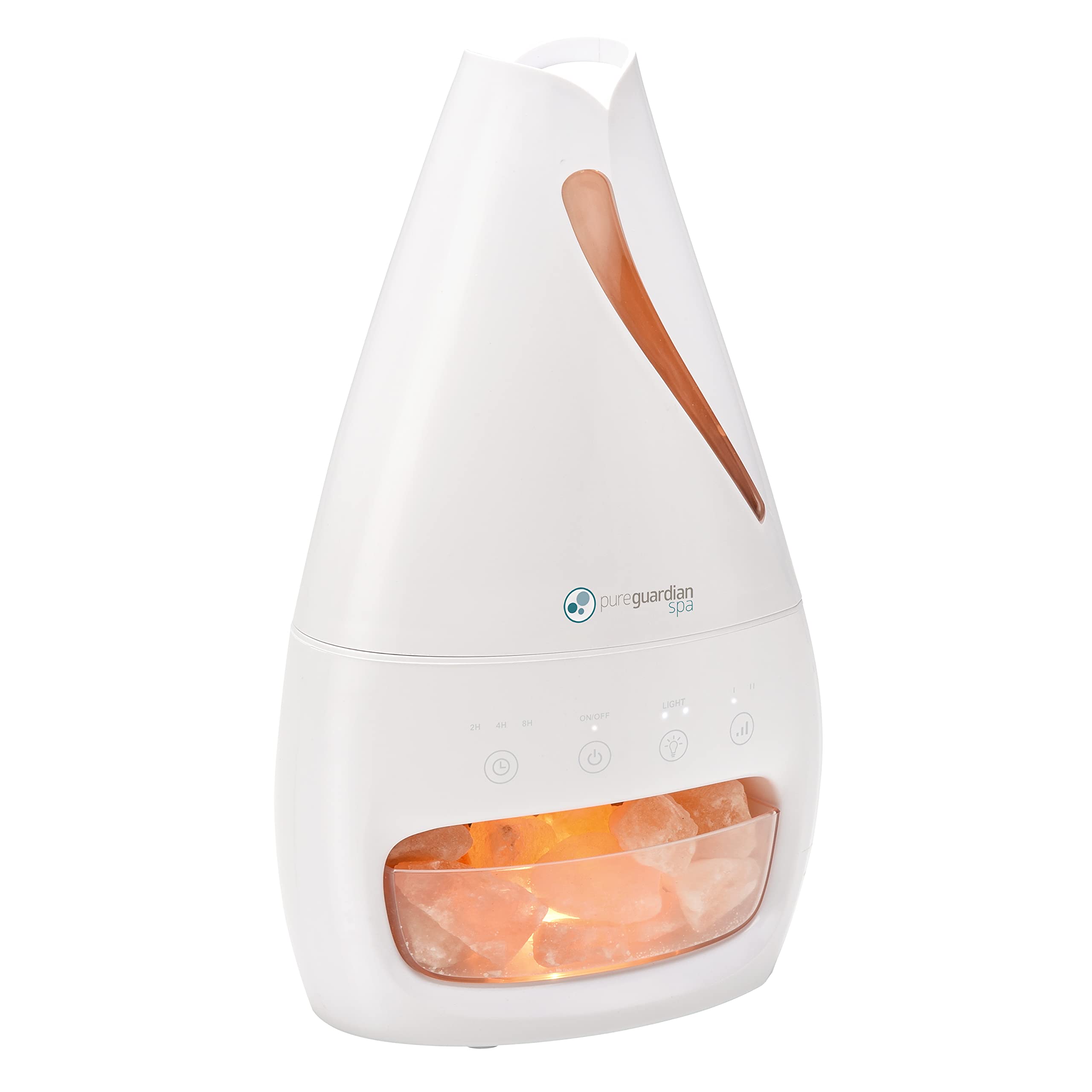 Pureguardian Himalayan Salt Lamp, Ultrasonic Cool Mist Humidifier With Aromatherapy Tray H1117W White