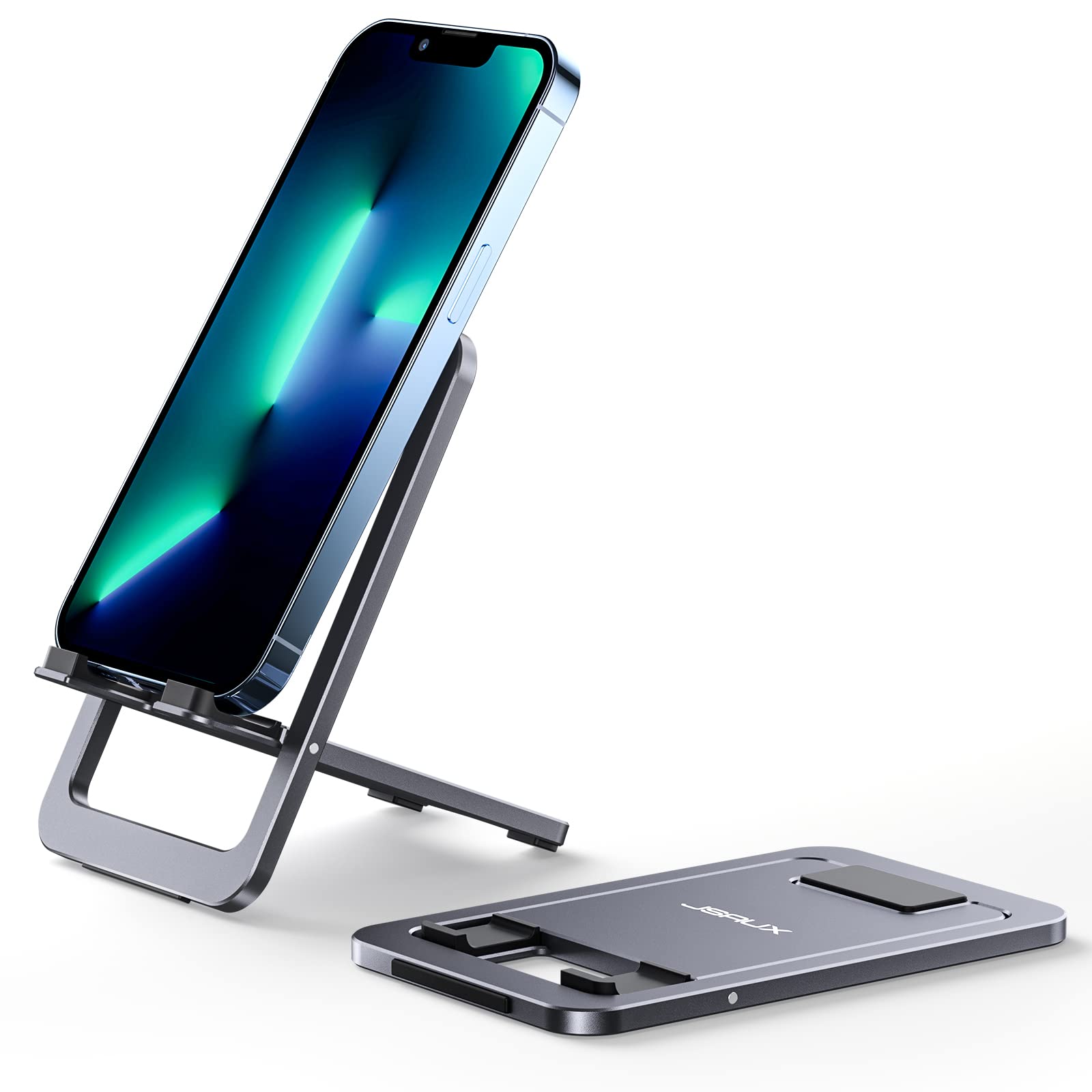 Jsaux Cell Phone Stand, [2 Pack] Foldable Aluminum Adjustable Phone Holder For Desk Portable Travel Holder Office Desk Accessori