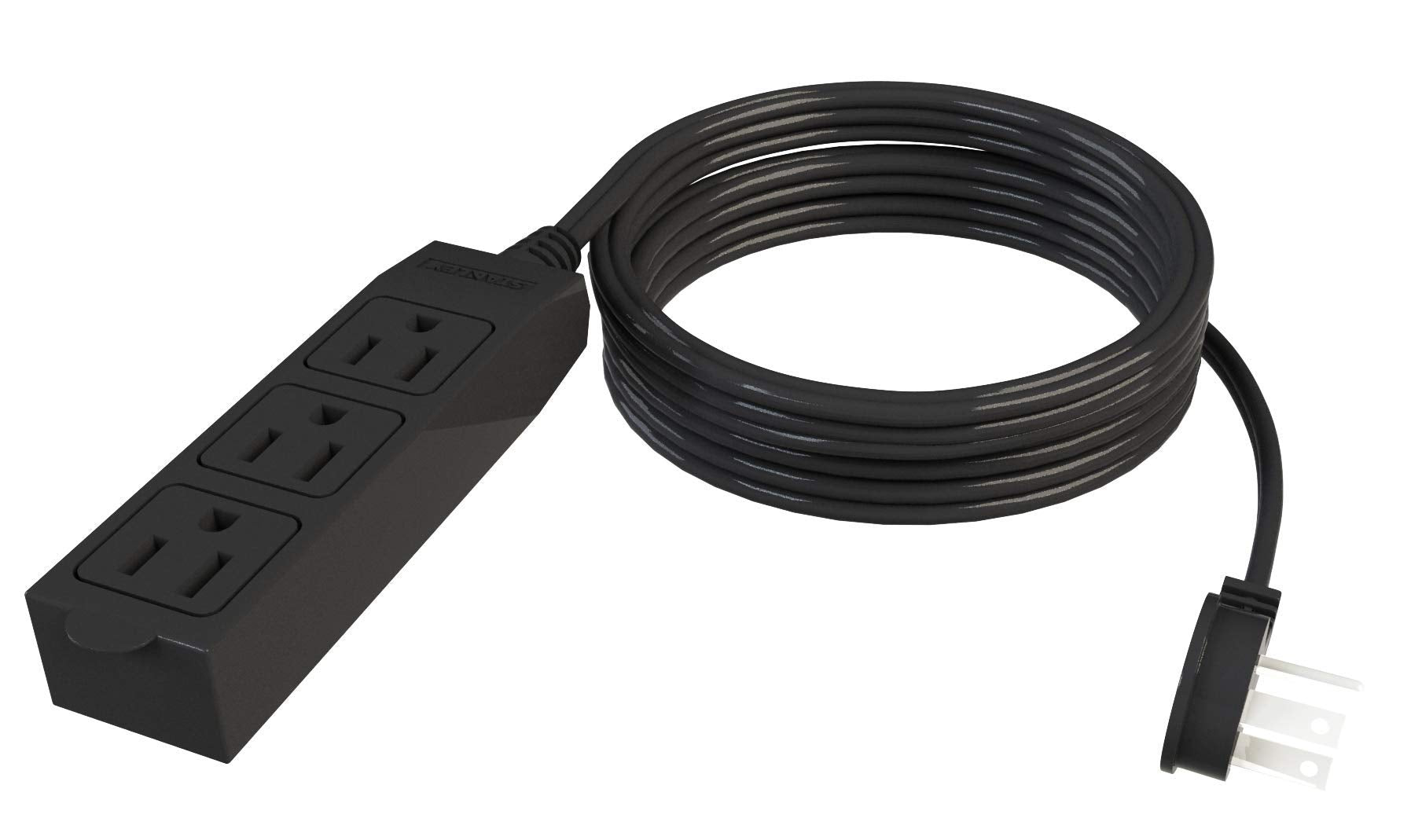 Stanley 31132 Cordmax Office Grounded Low Profile 3 Outlet Indoor Extension Cord, 15 Feet, Black