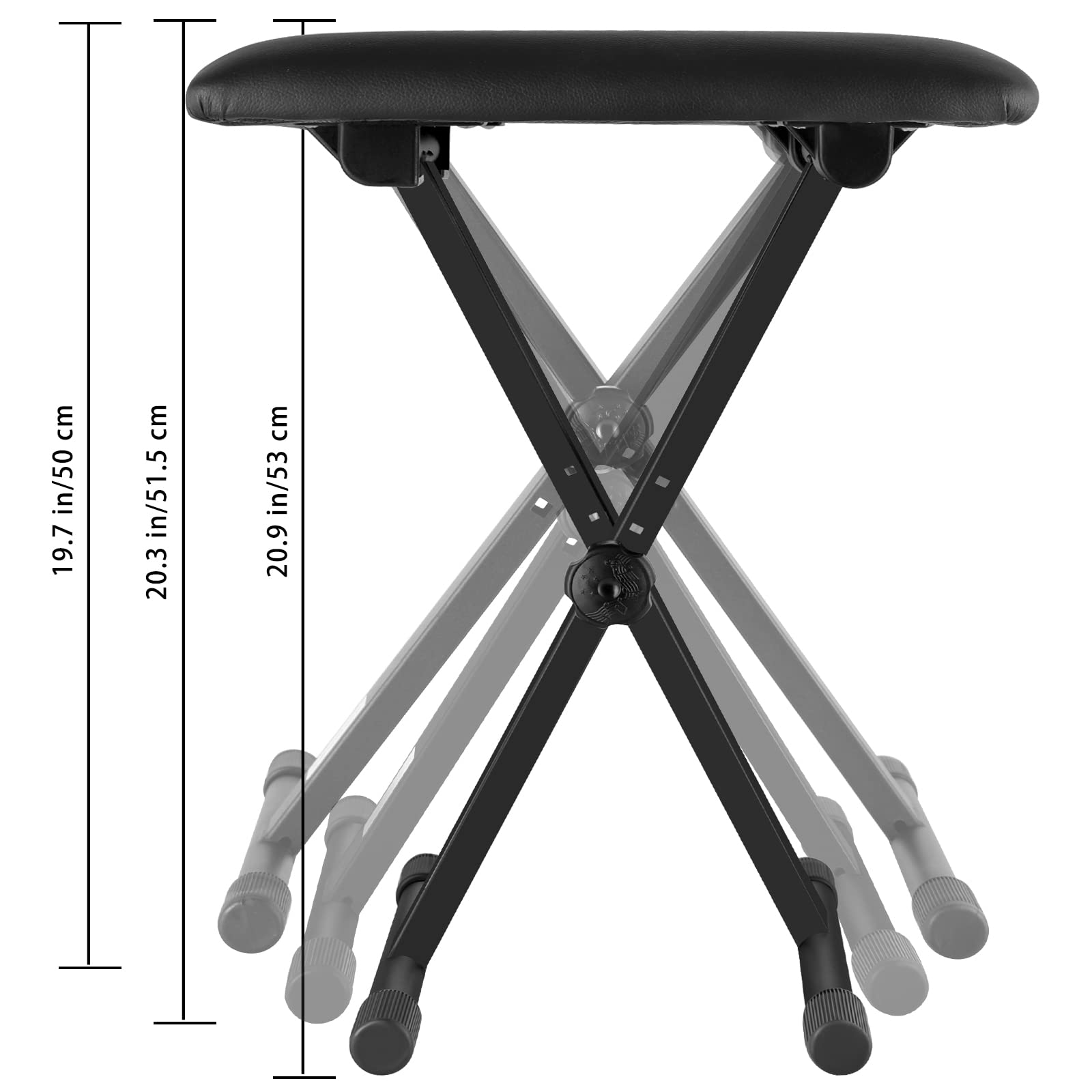 Eastrock Adjustable Piano Keyboard Bench, X Style Stool Chair Seat For Electronic Keyboards & Digital Pianos (Original Version)