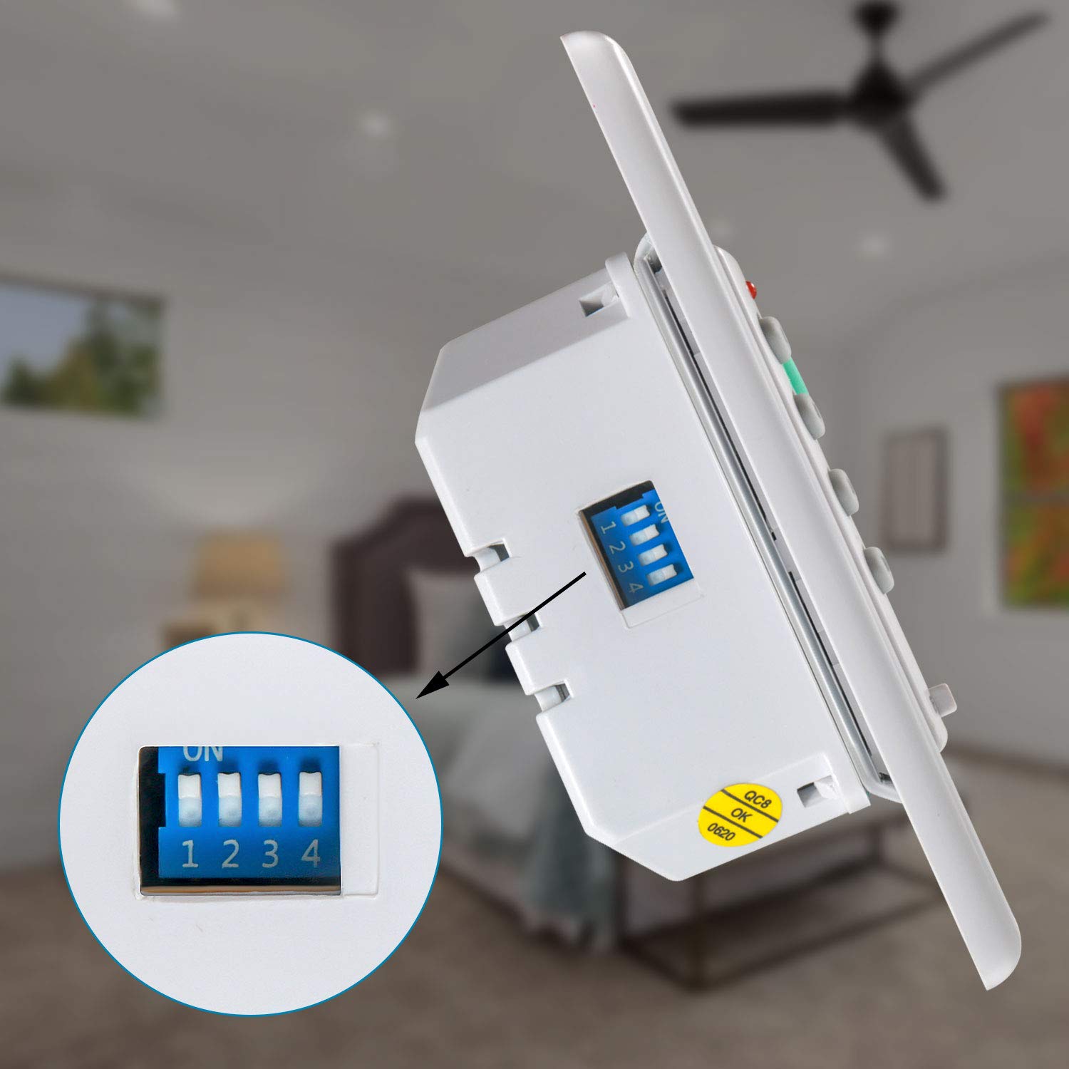 Eogifee Universal Ceiling Fan Wall Control 3 Speed Wall Mounted Fan Control Full Range Dimmer Uc 9050T Chq9051T