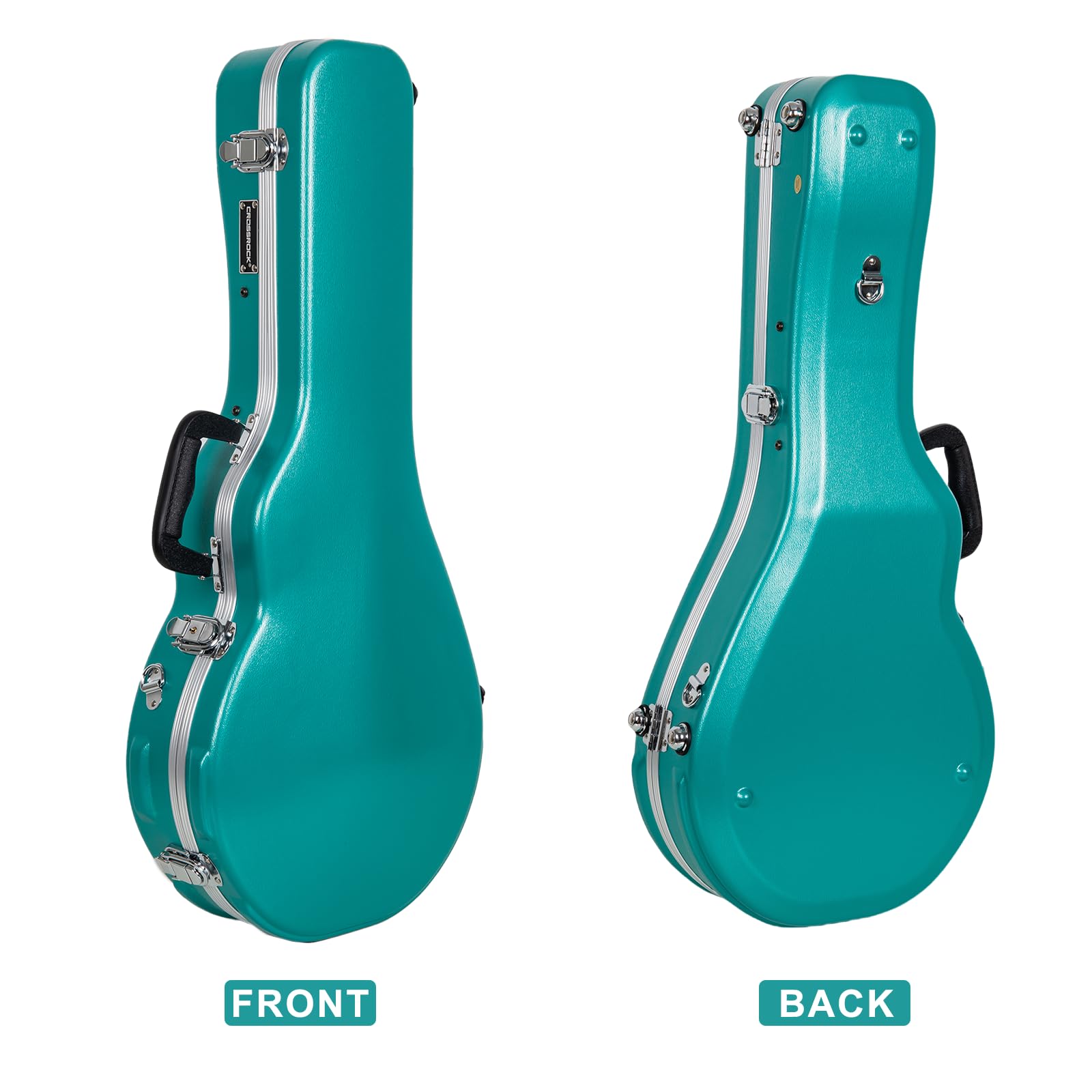 Crossrock F-Style Mandolin Case | Abs Molded Hardshell With Security Lock, Metal Feet, And Detachable Straps-Mint Blue (Cra862Mf